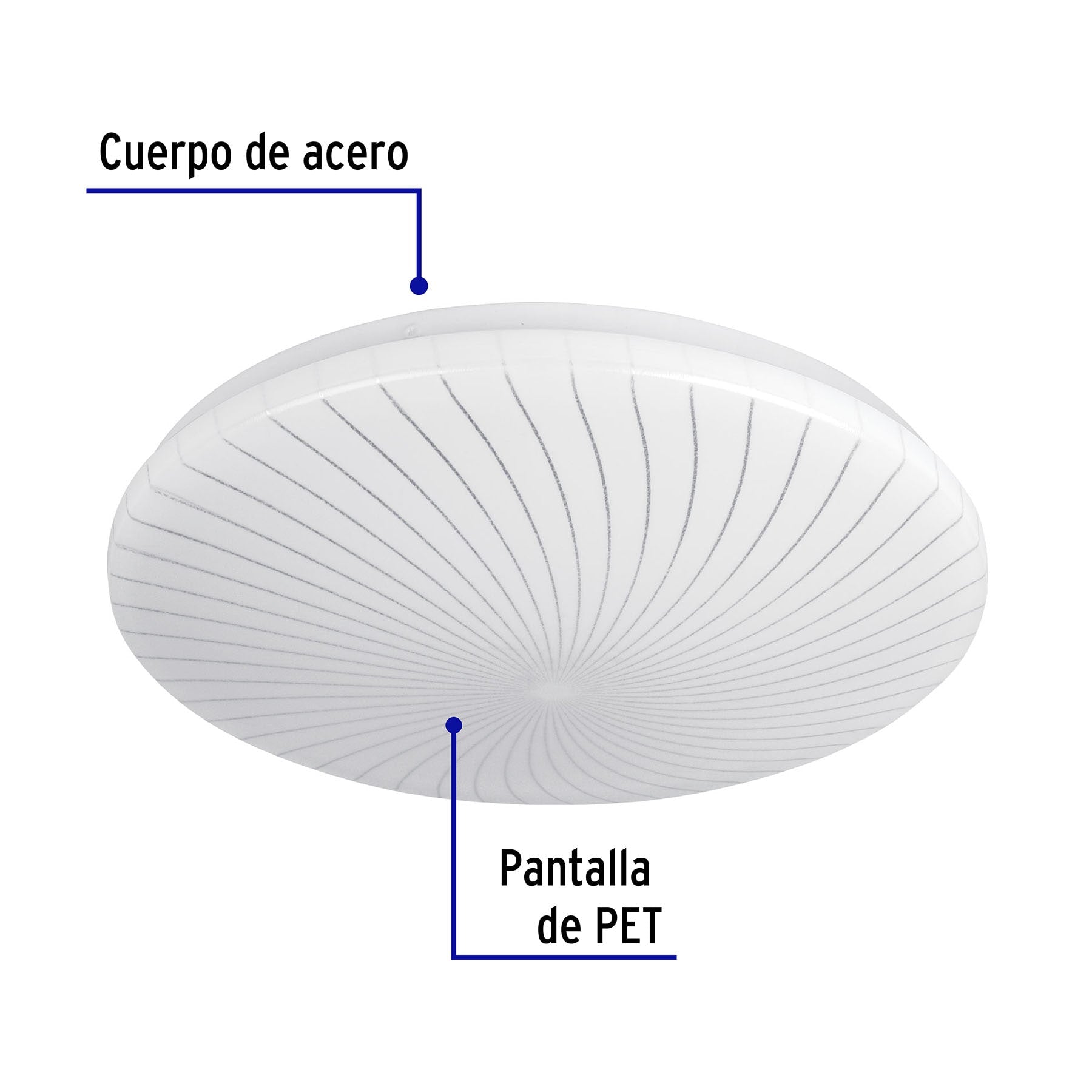 Luminario LED 18W plafón decorativo espiral luz de día,BASIC