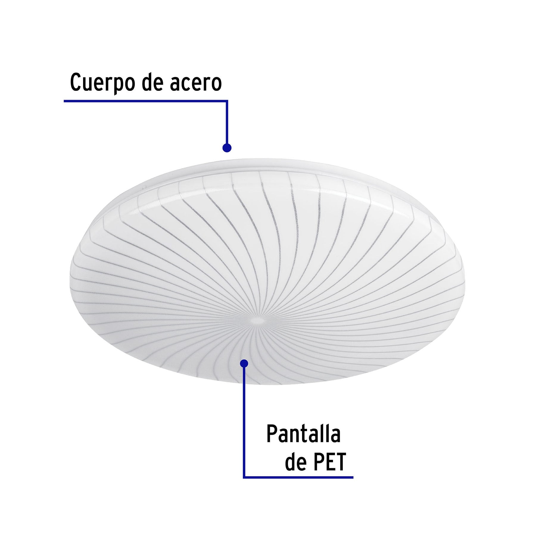 Luminario LED 22W plafón decorativo espiral luz de día,BASIC