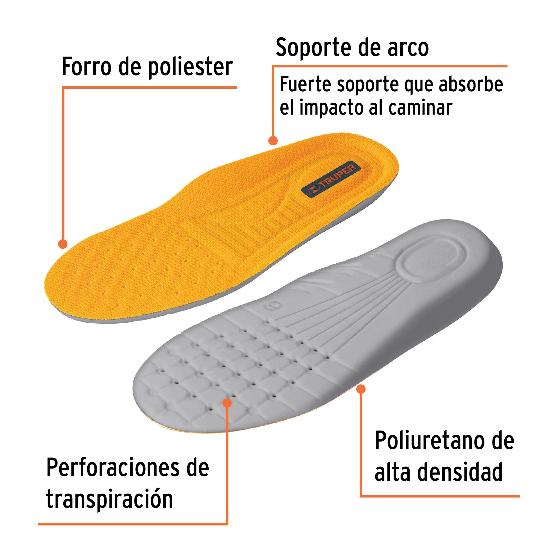 Bolsa con par de plantillas de poliuretano para zapato talla 24