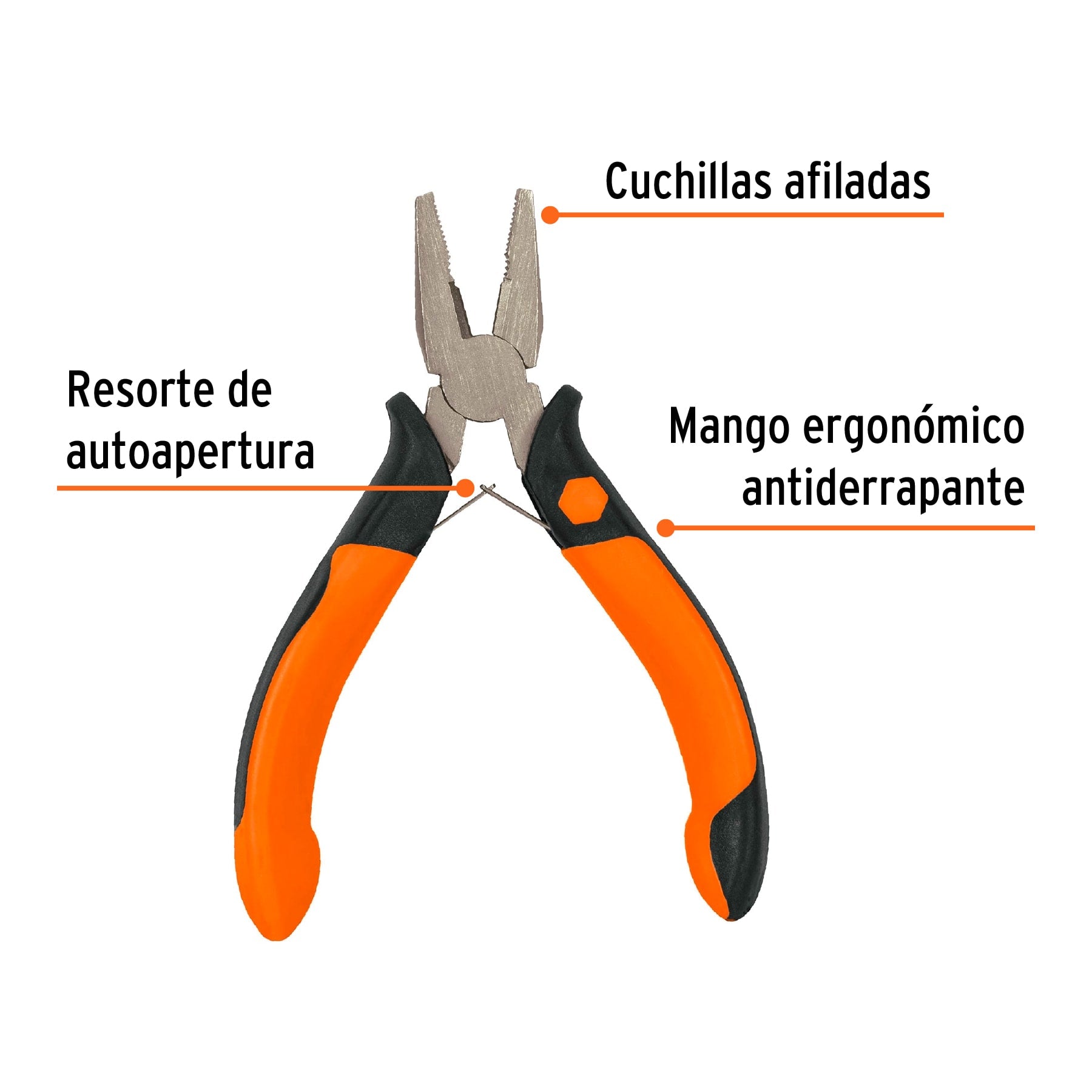 Mini pinza para electricista 5" mango Comfort Grip, Truper