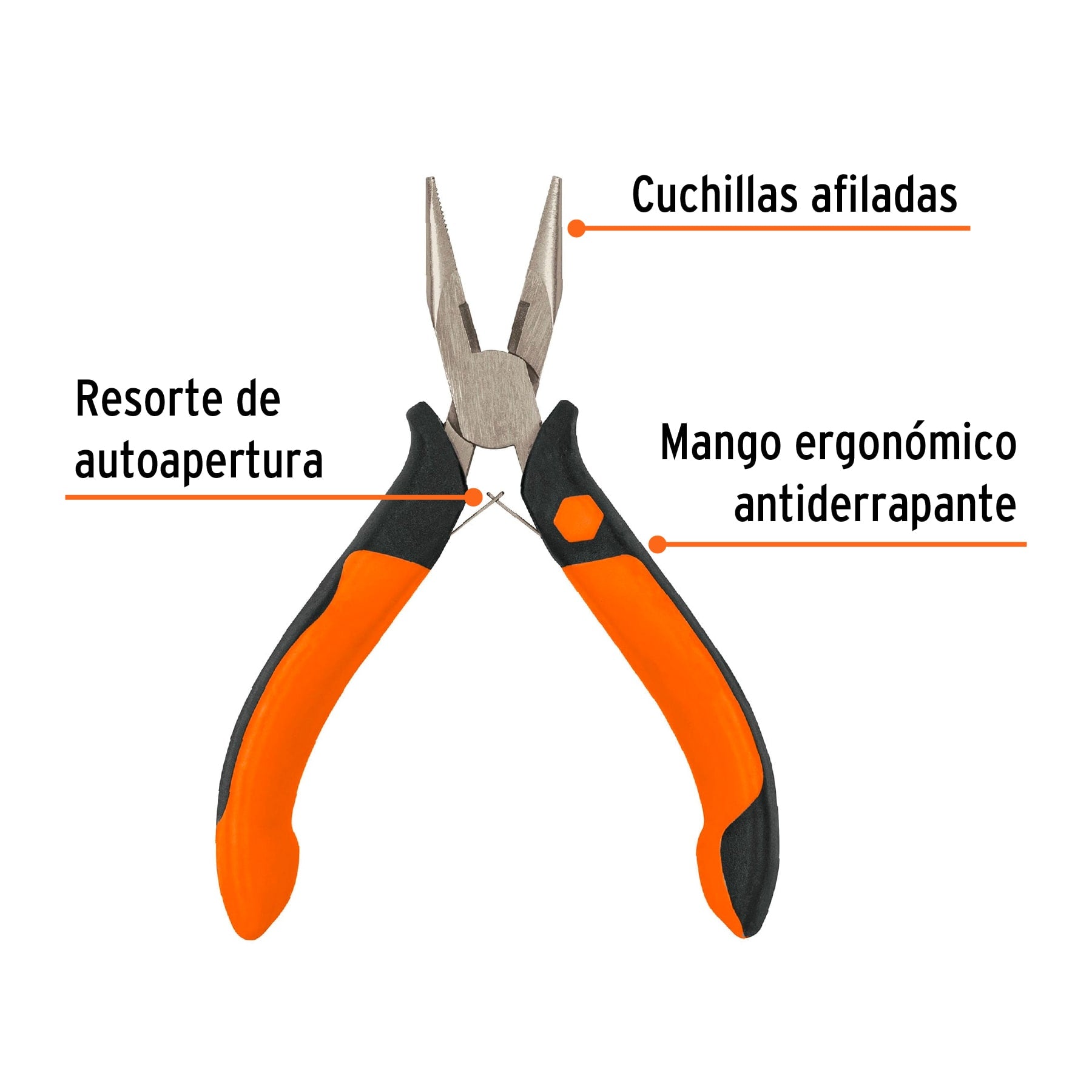 Mini pinza de punta y corte 5" mango Comfort Grip, Truper