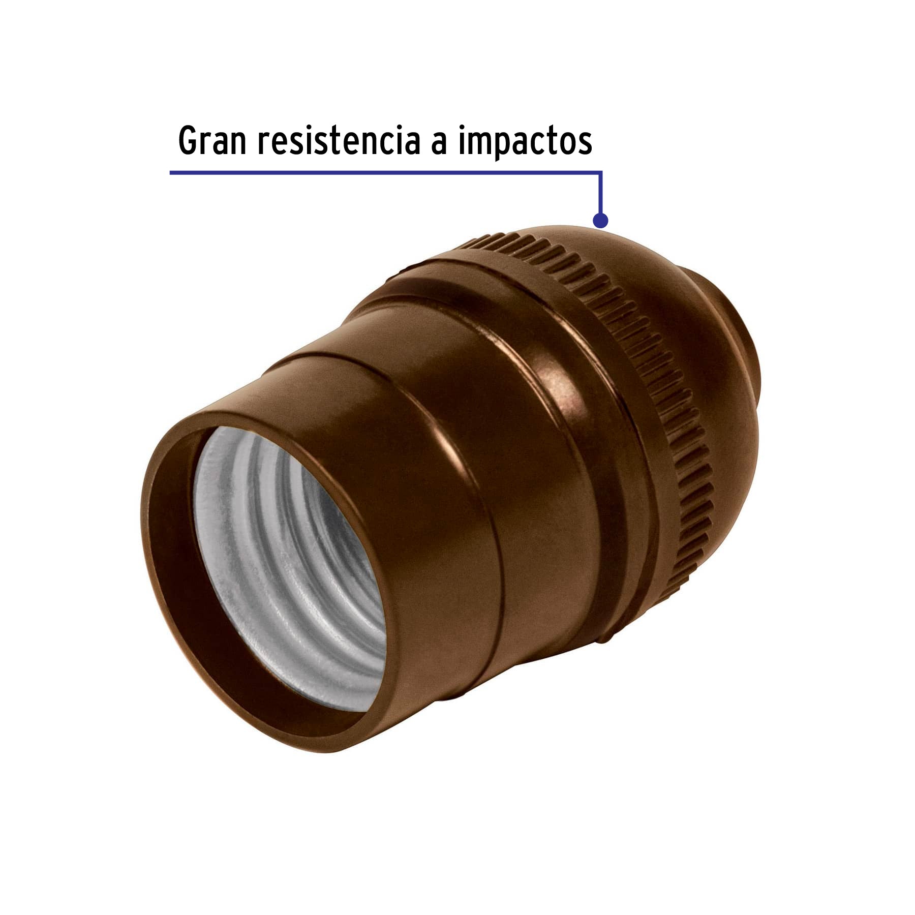Portalámpara de baquelita, sencillo, Volteck