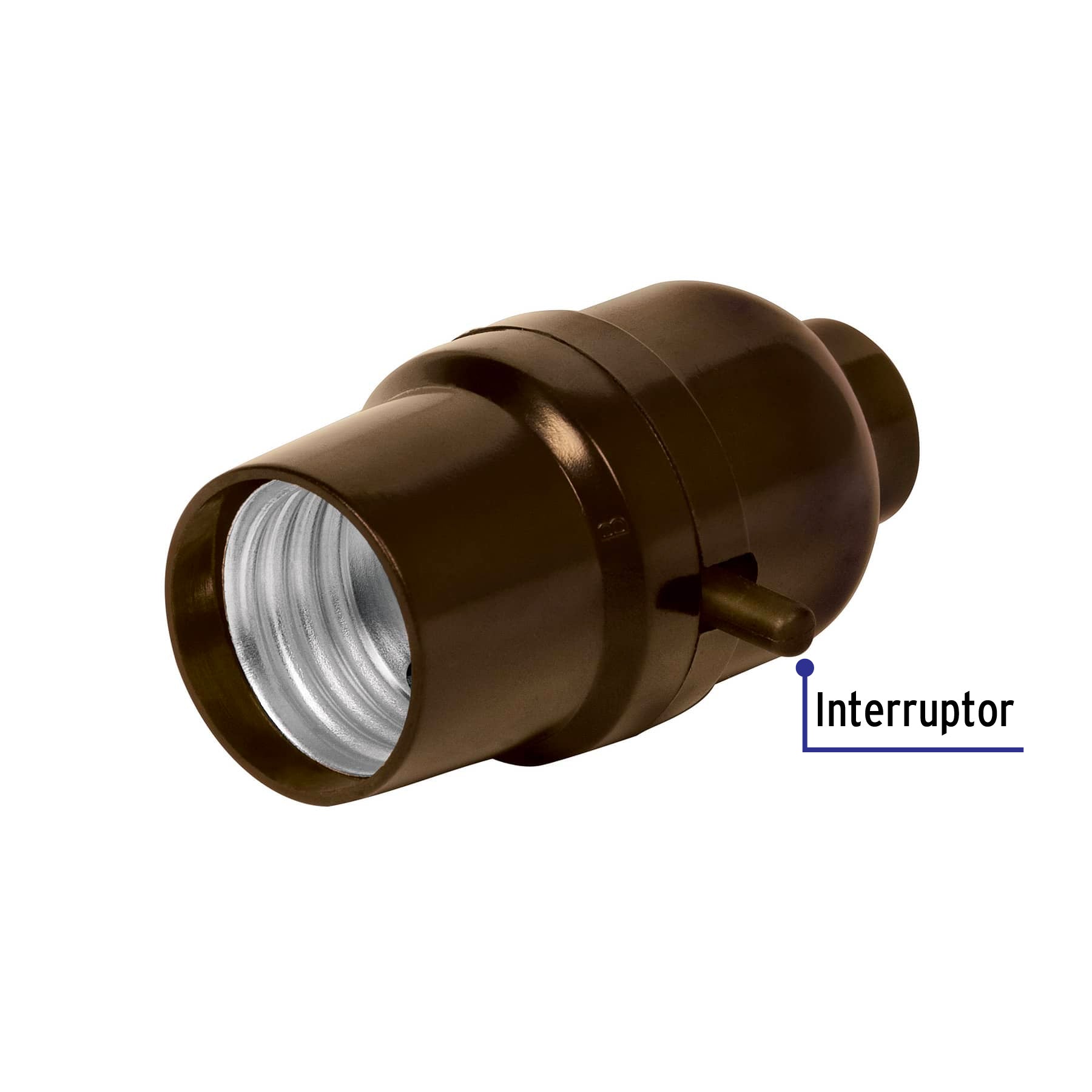 Portalámpara de baquelita, con interruptor de barra, Volteck