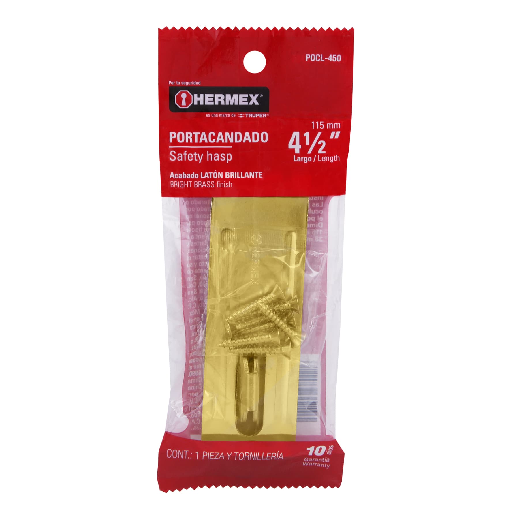 Portacandado de acero latonado 4-1/2", Hermex