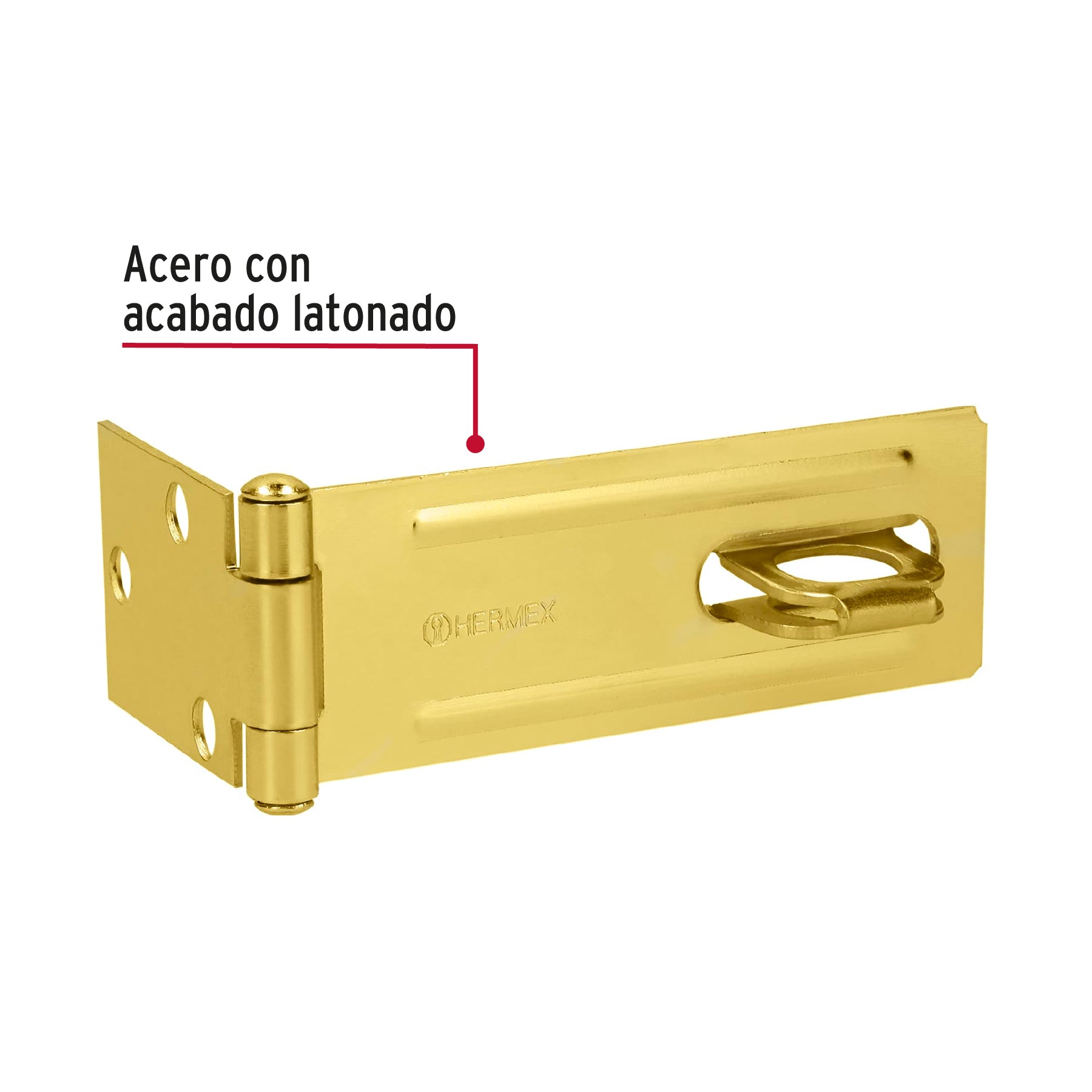 Portacandado de acero latonado 4-1/2", Hermex