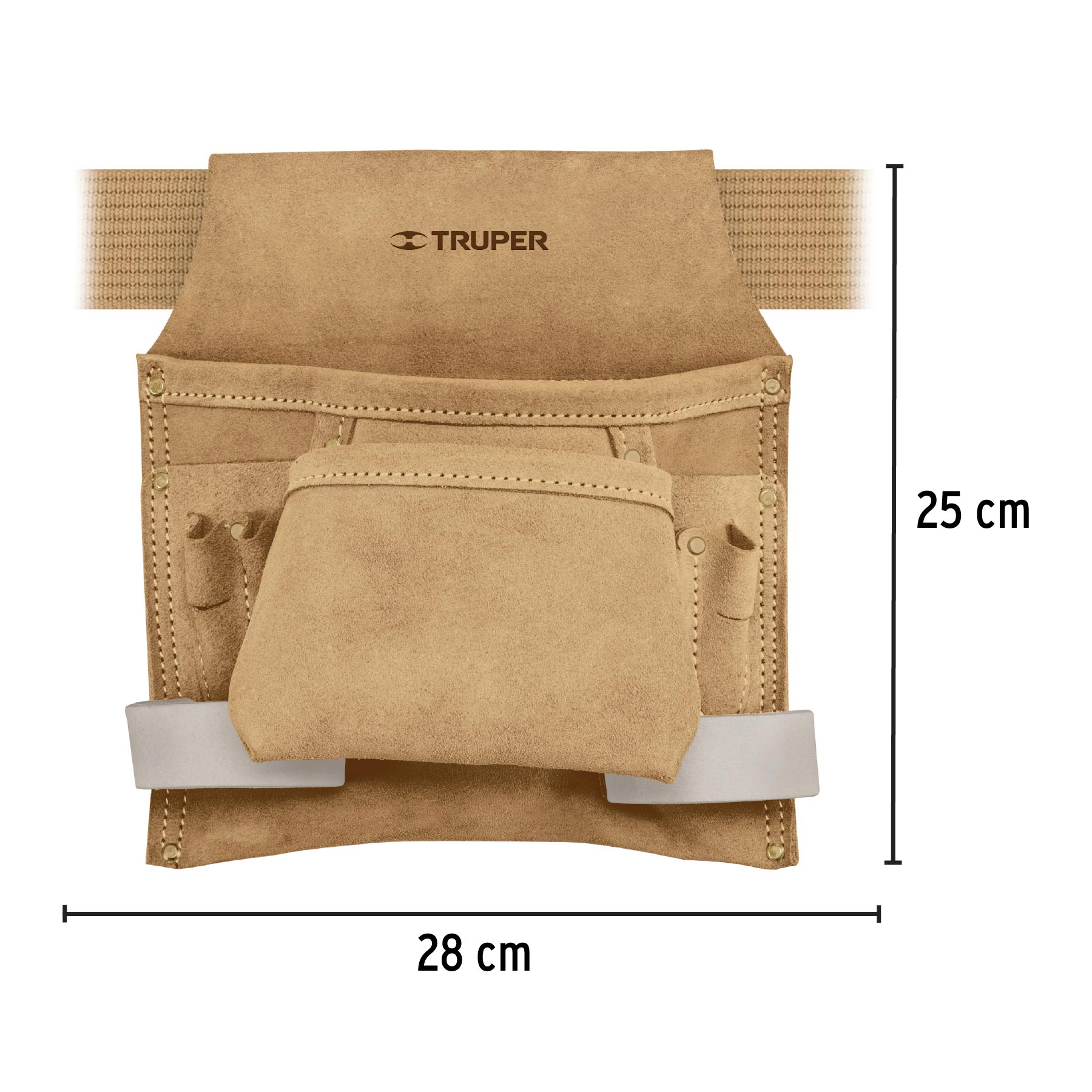Porta herramientas de carnaza con 10 compartimentos, Truper