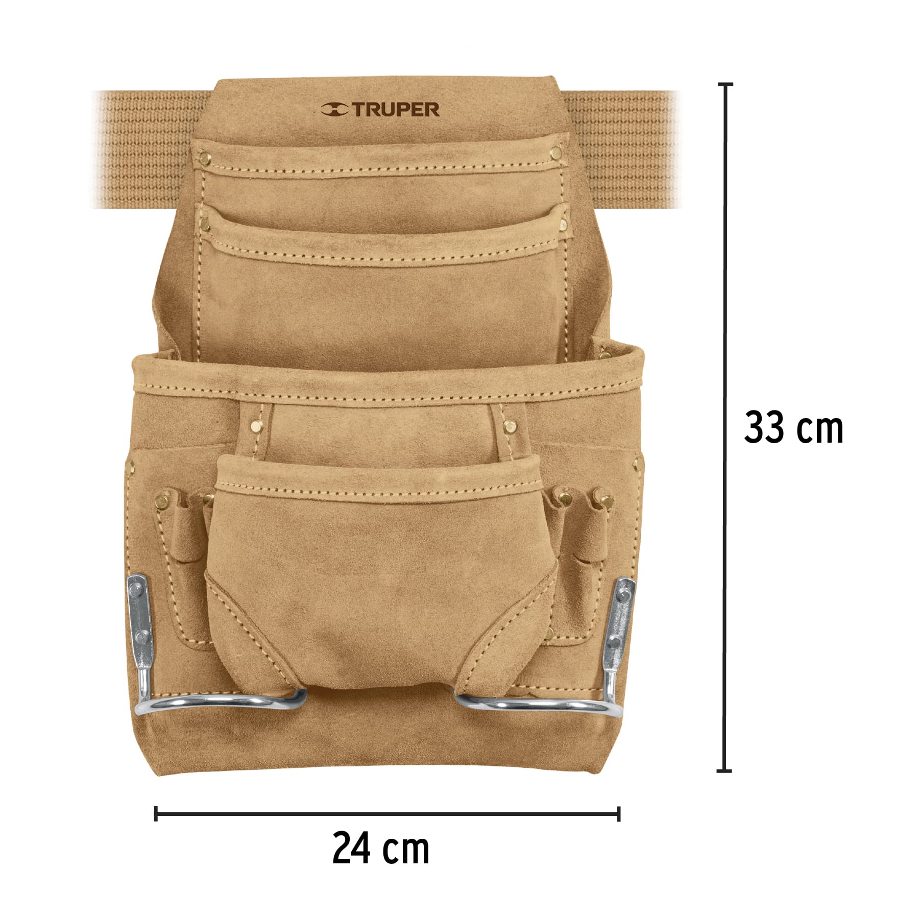 Porta herramientas de carnaza con 12 compartimentos, Truper