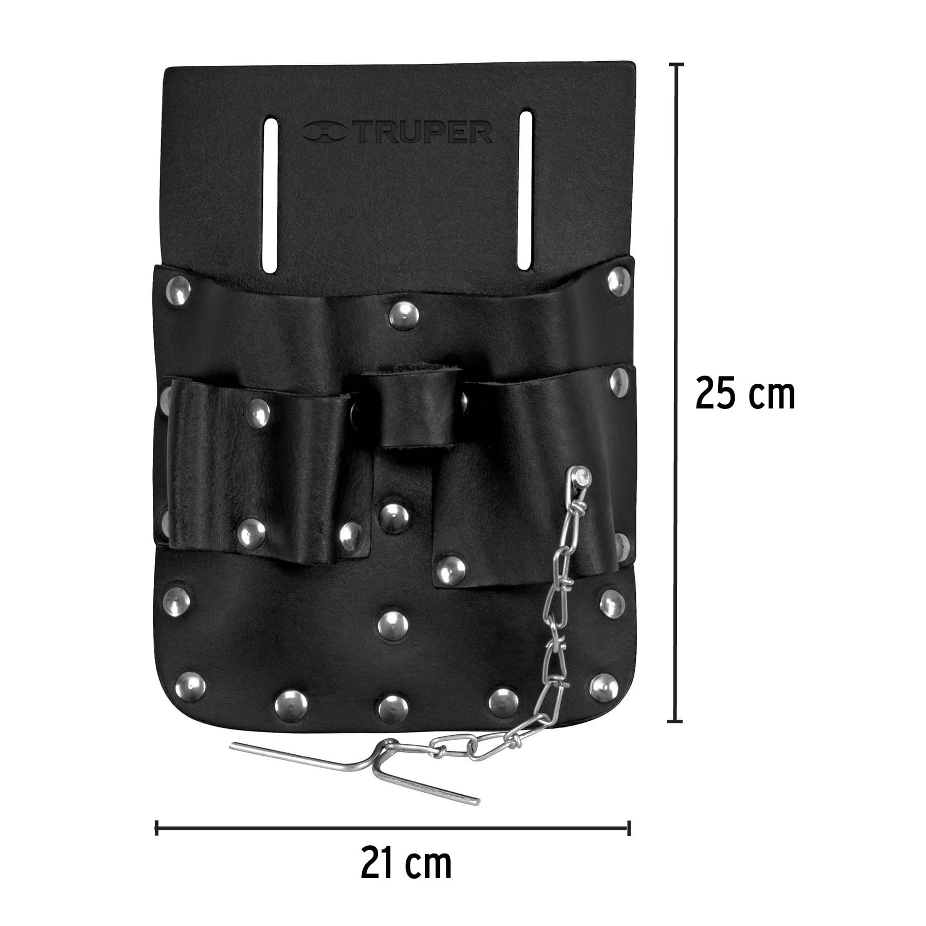 Porta herramientas de cuero con 7 compartimentos, Truper