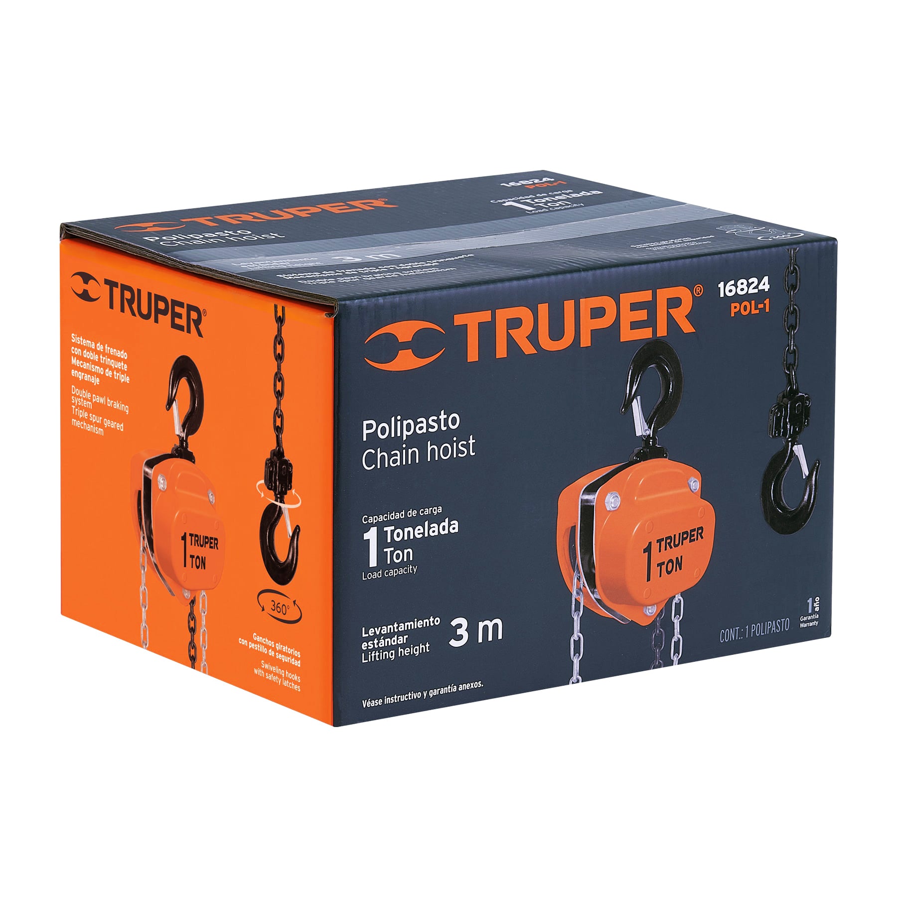 Polipasto de cadena de 1 ton, Truper