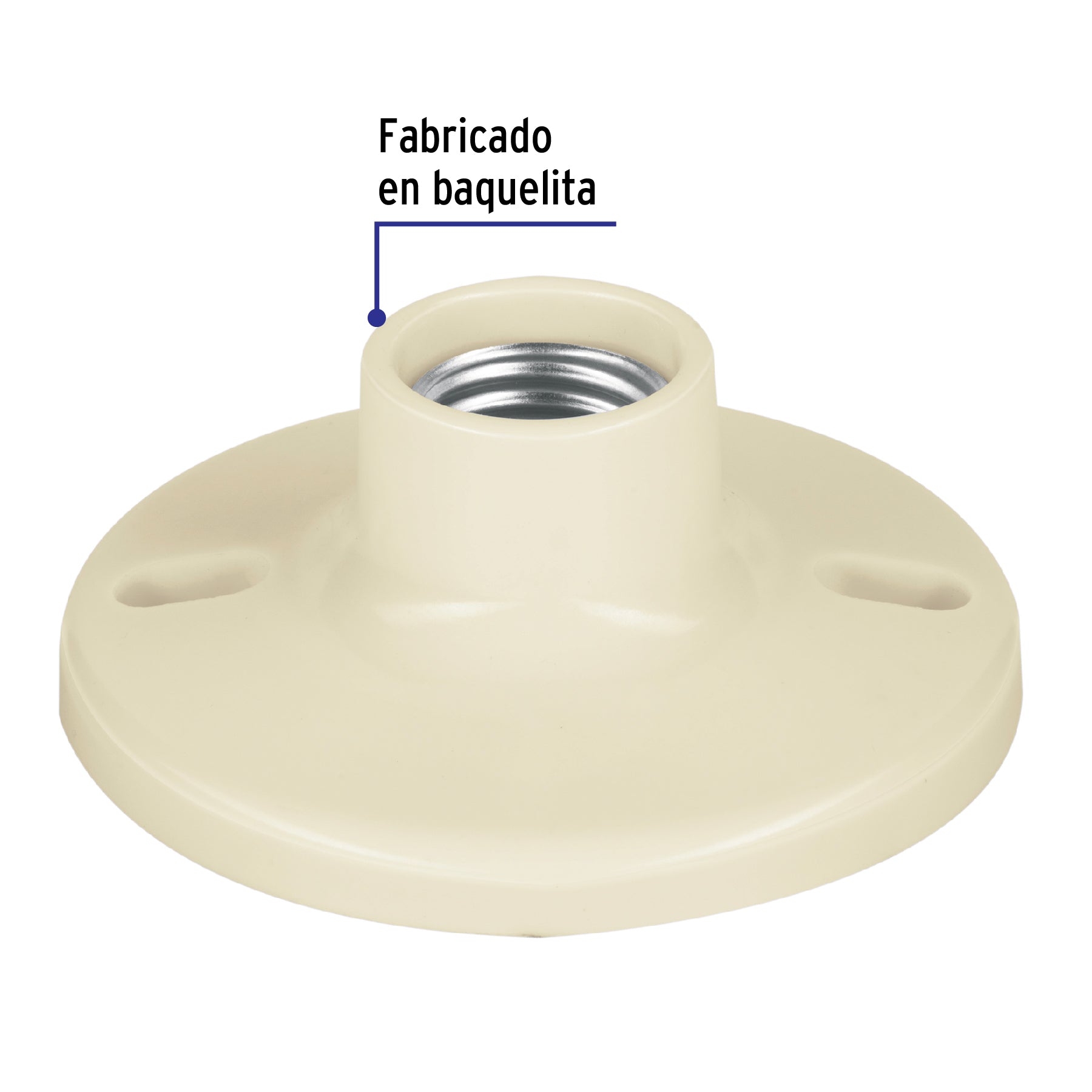 Portalámpara 4" de baquelita, Volteck