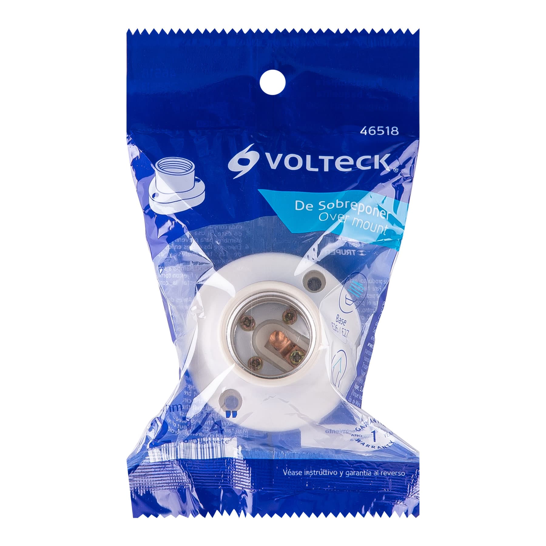 Portalámpara de baquelita, 2-1/4", Volteck