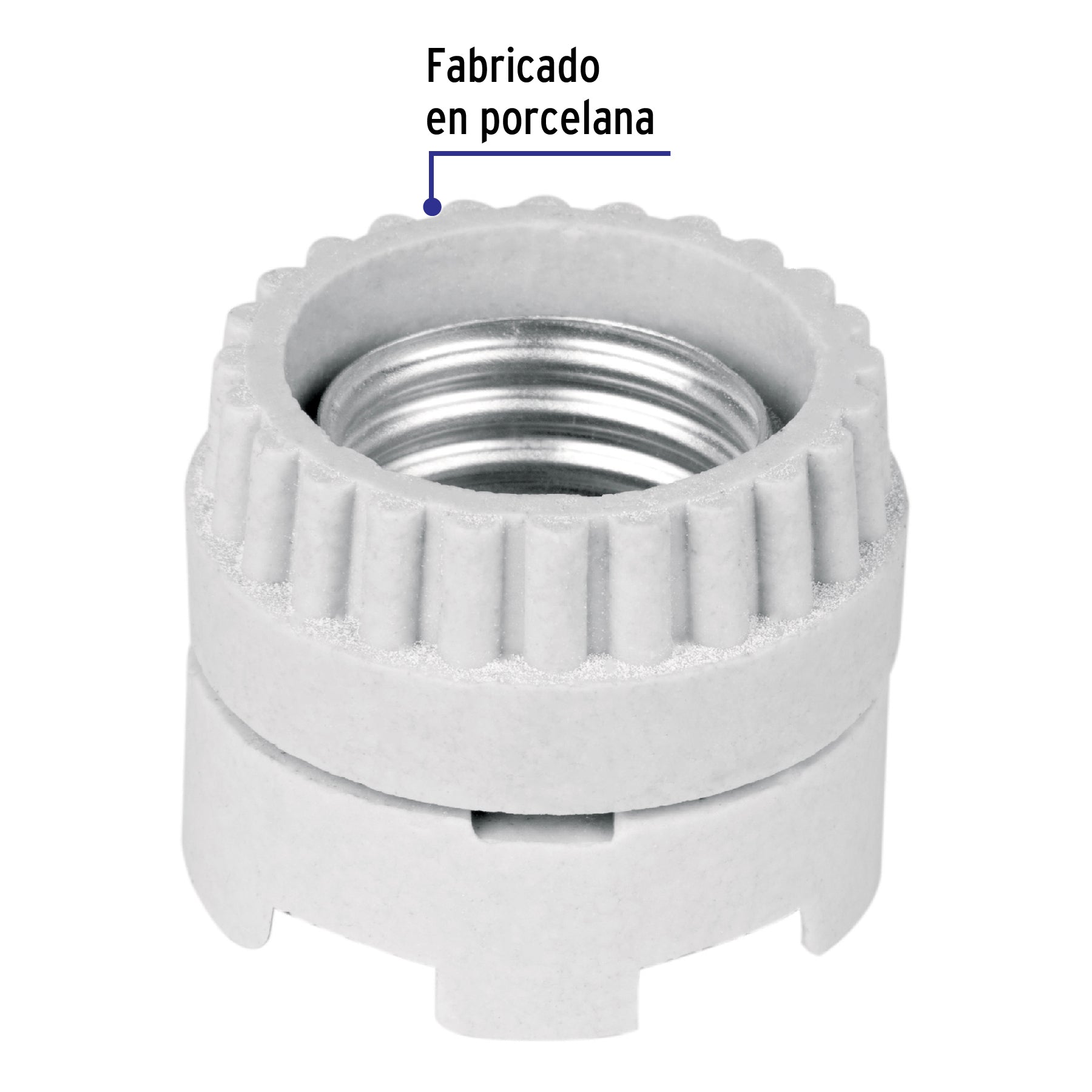 Portalámpara de porcelana, tipo anuncio, Volteck