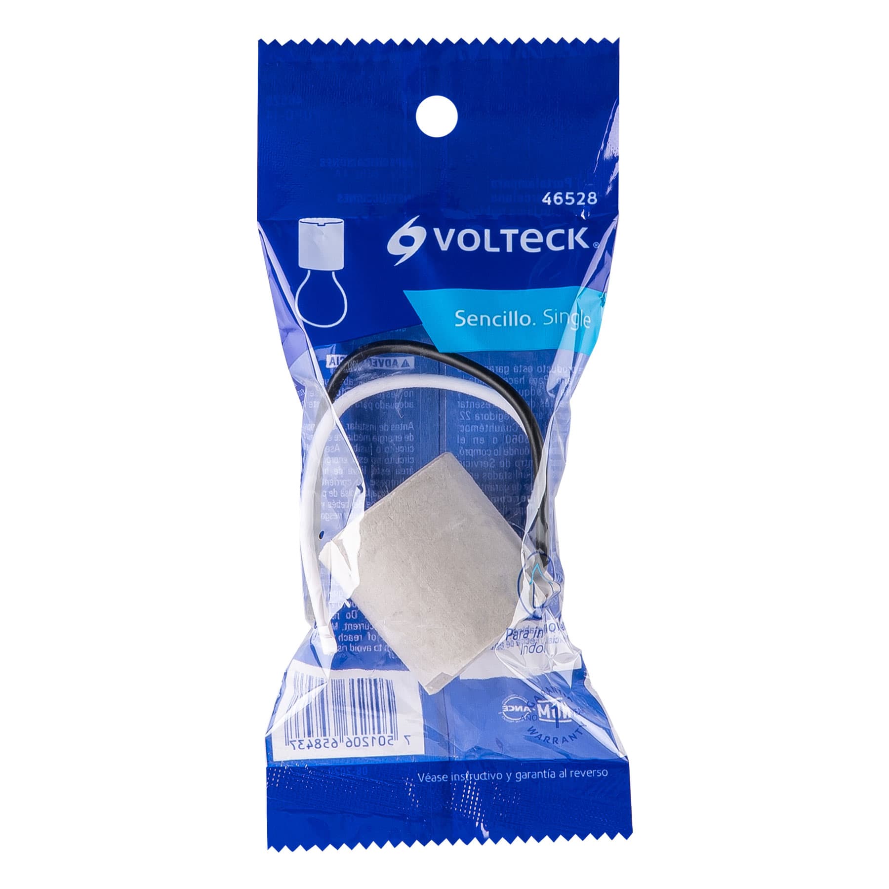 Portalámpara de porcelana, sencillo, Volteck