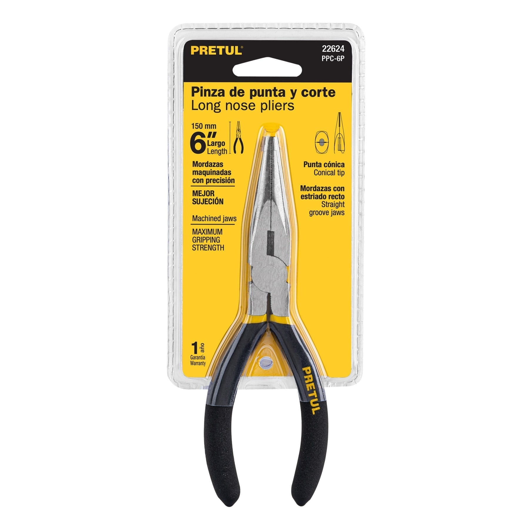 Pinza de punta y corte 6" mango de PVC, Pretul