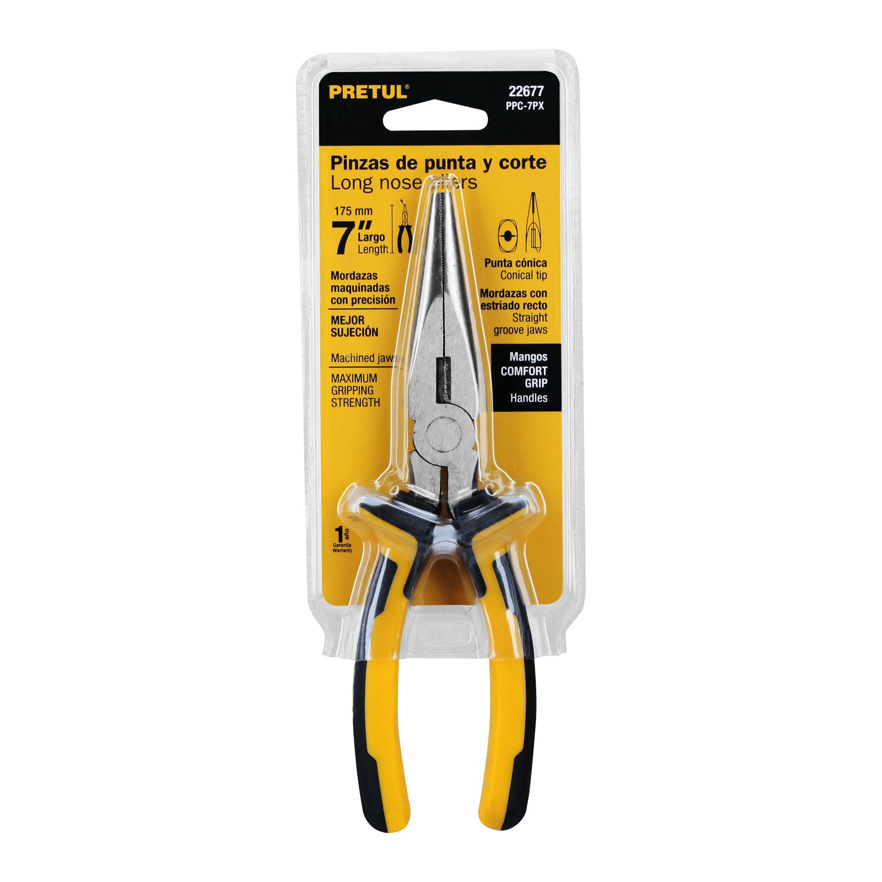 Pinza de punta y corte 7" mango Comfort Grip, Pretul