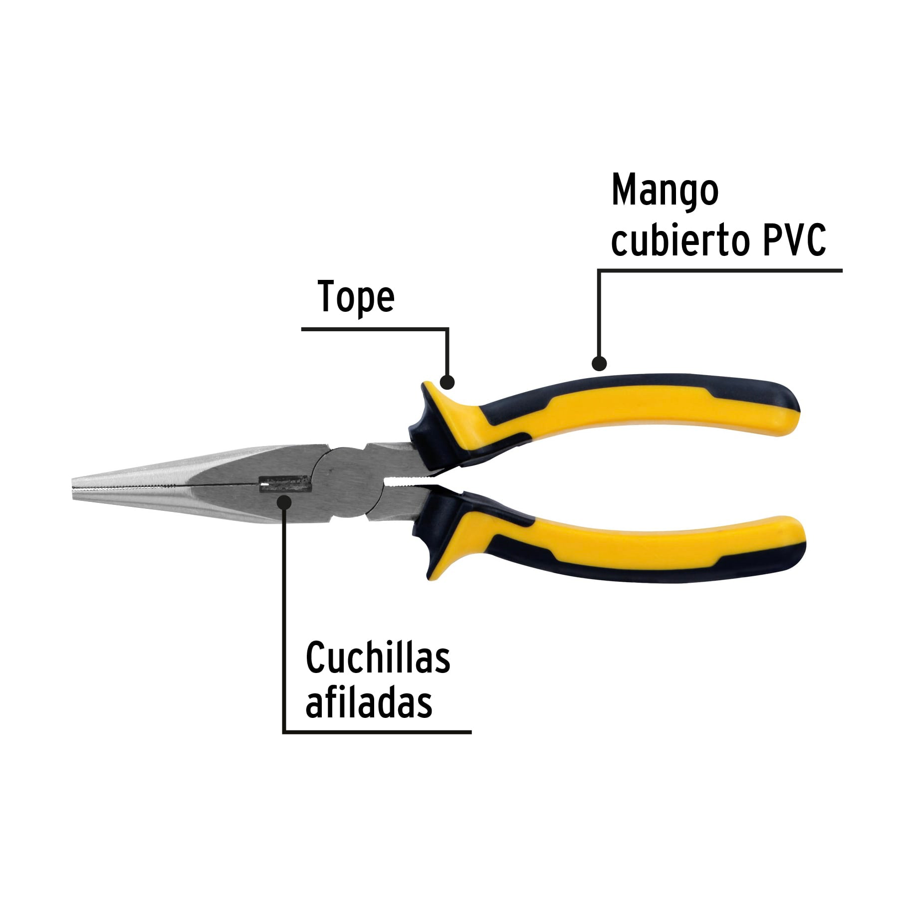 Pinza de punta y corte 7" mango Comfort Grip, Pretul