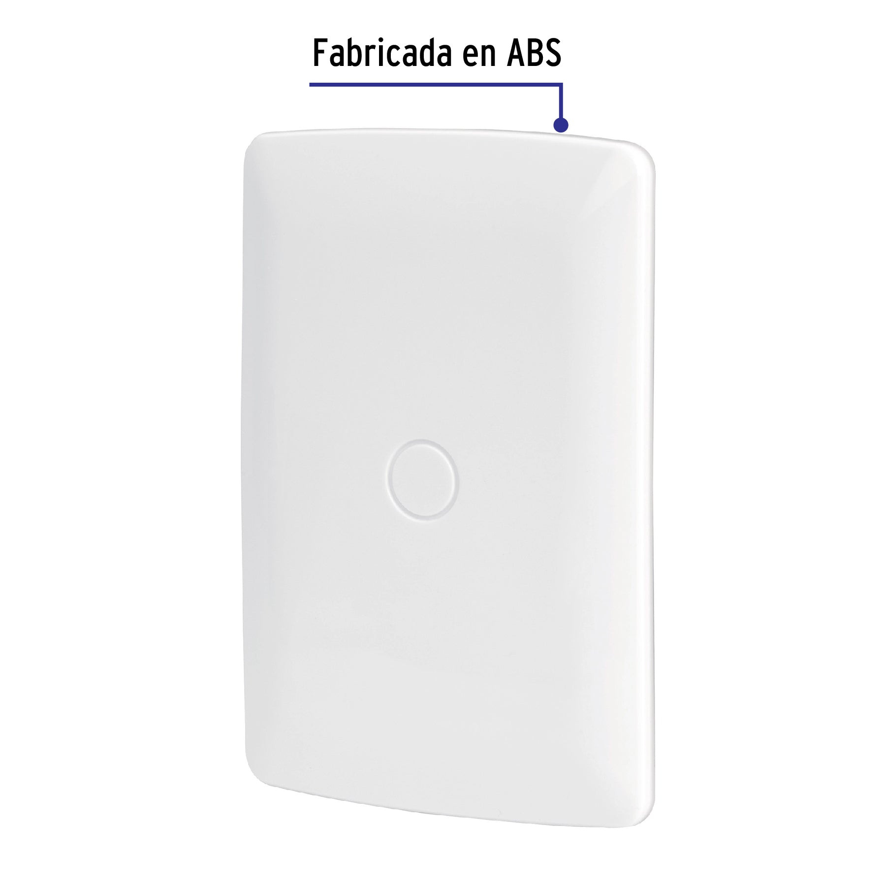 Placa de ABS, ciega, línea Italiana, color blanco, Volteck