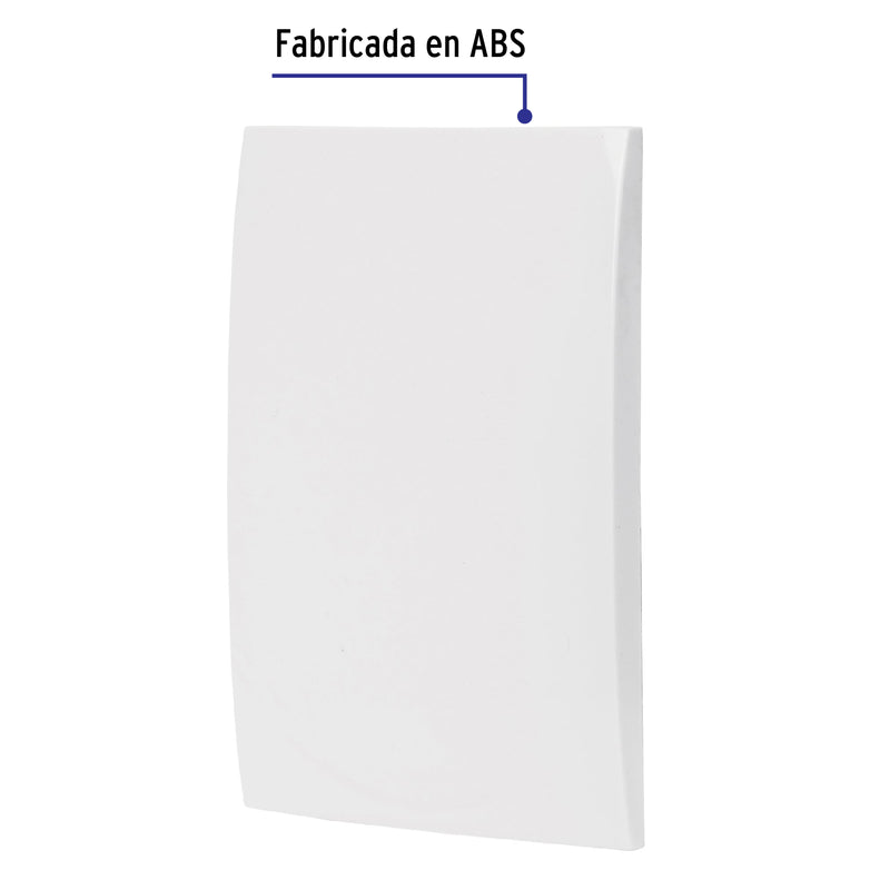 Placa de ABS ciega,  línea Oslo,  color blanco,  Volteck