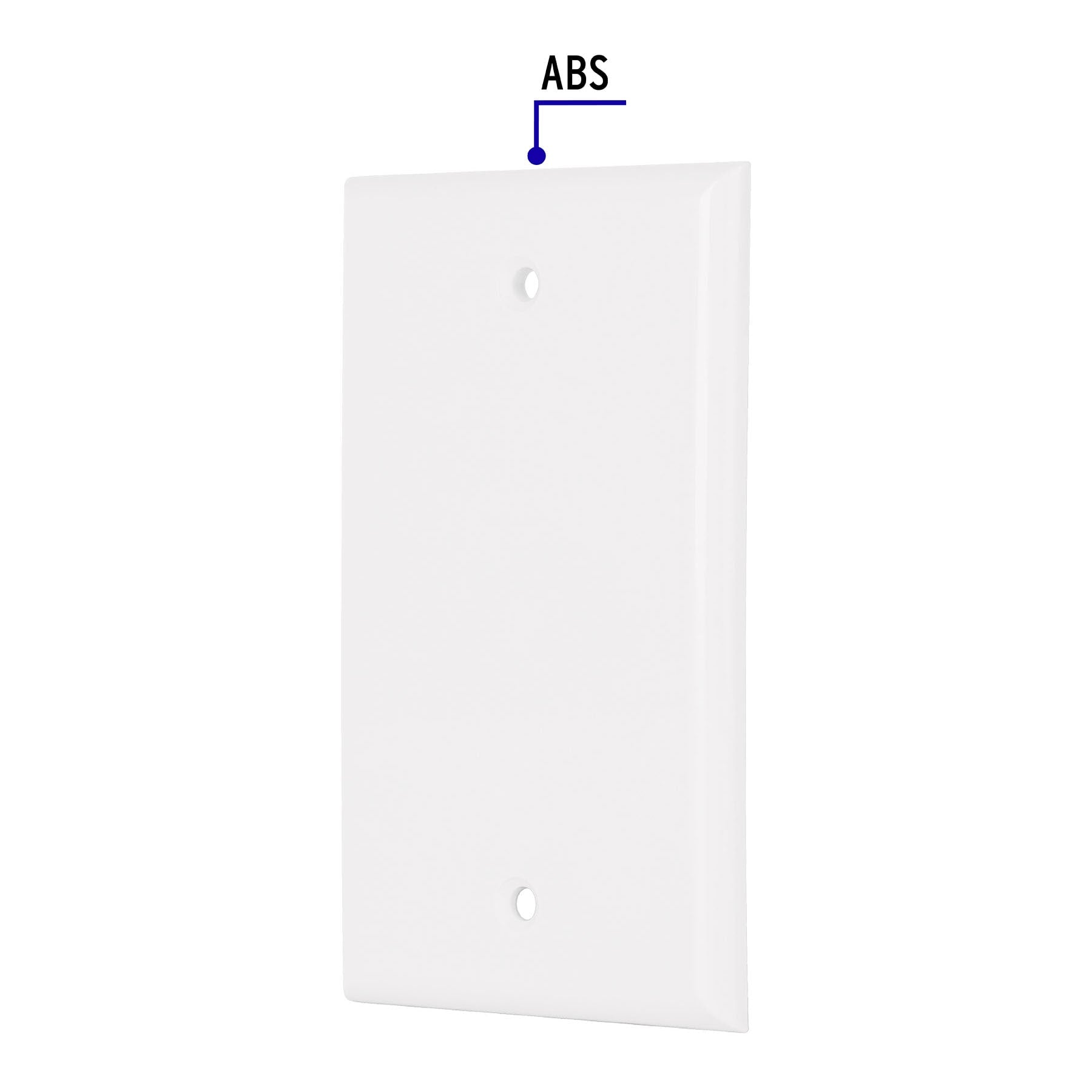 Placa de ABS ciega, Standard, blanco, Volteck
