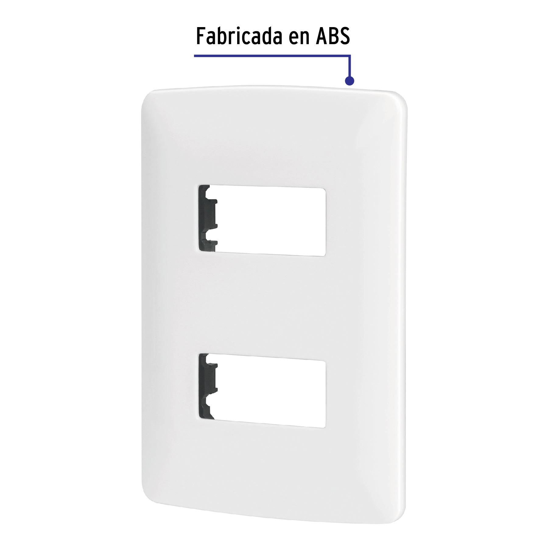 Placa 2 módeloulos de ABS, línea Italiana, color blanco