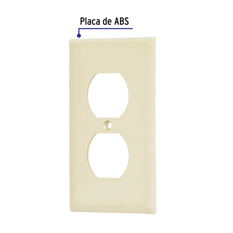 Placa de ABS dúplex,  Standard,  marfil,  Volteck