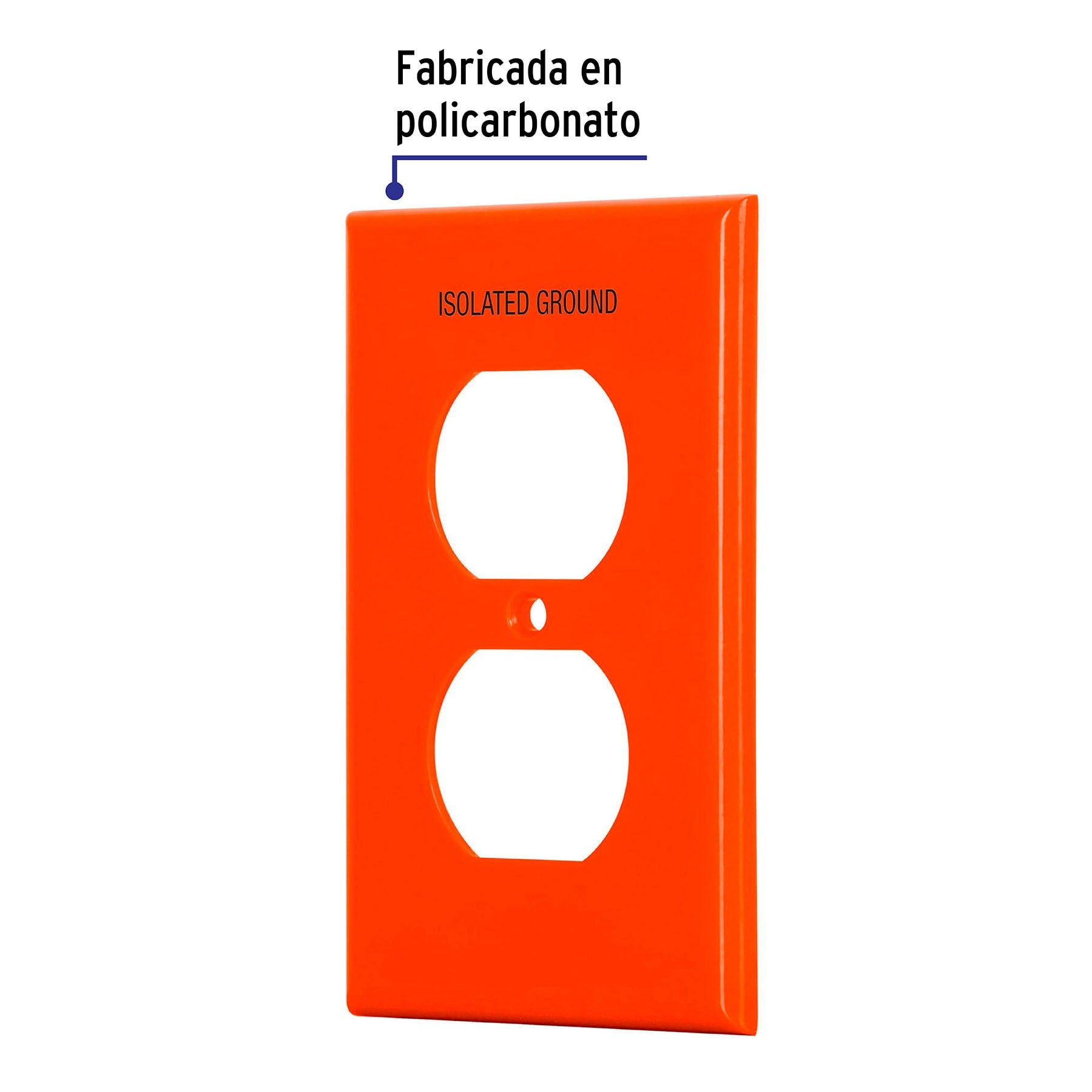 Placa para contacto dúplex tierra aislada, línea estándar