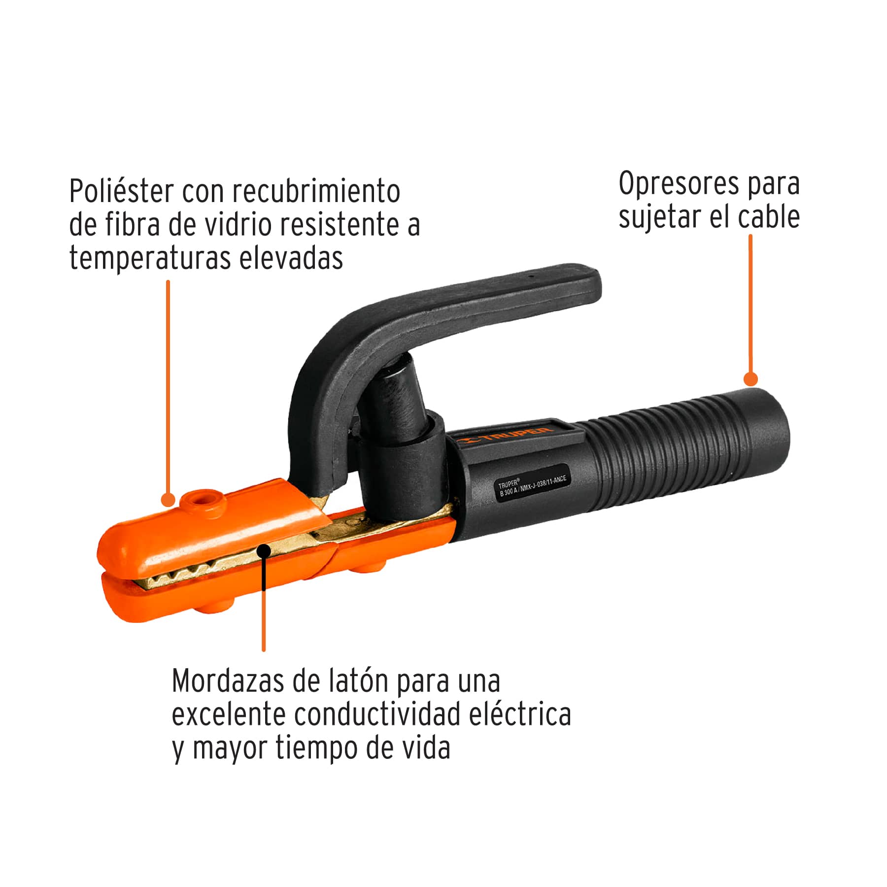 Pinza porta electrodo de 300 A, Truper