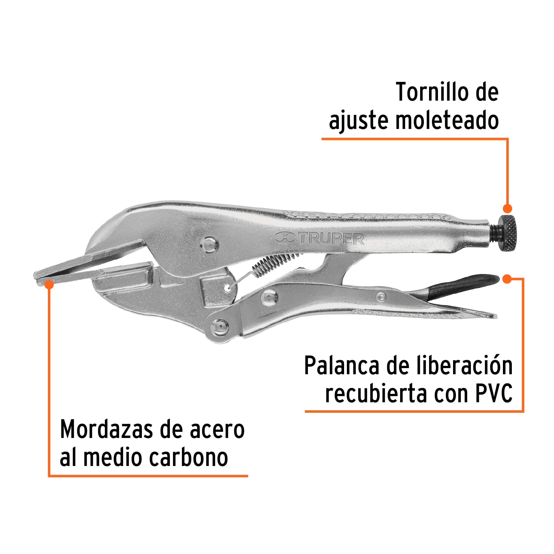 Pinza de presión 8" hojalatera, Truper