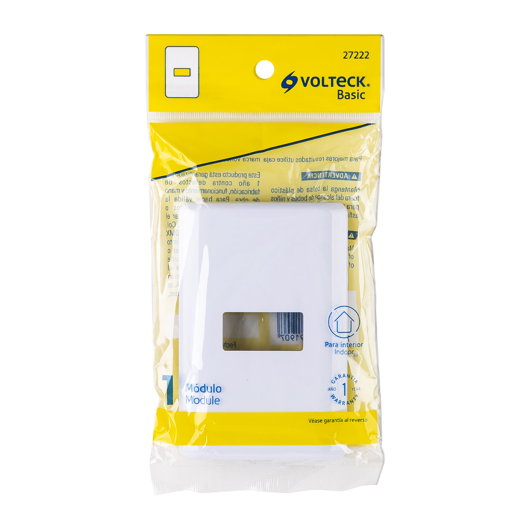 Placa 1 módeloulo de ABS, blanca, Volteck Basic