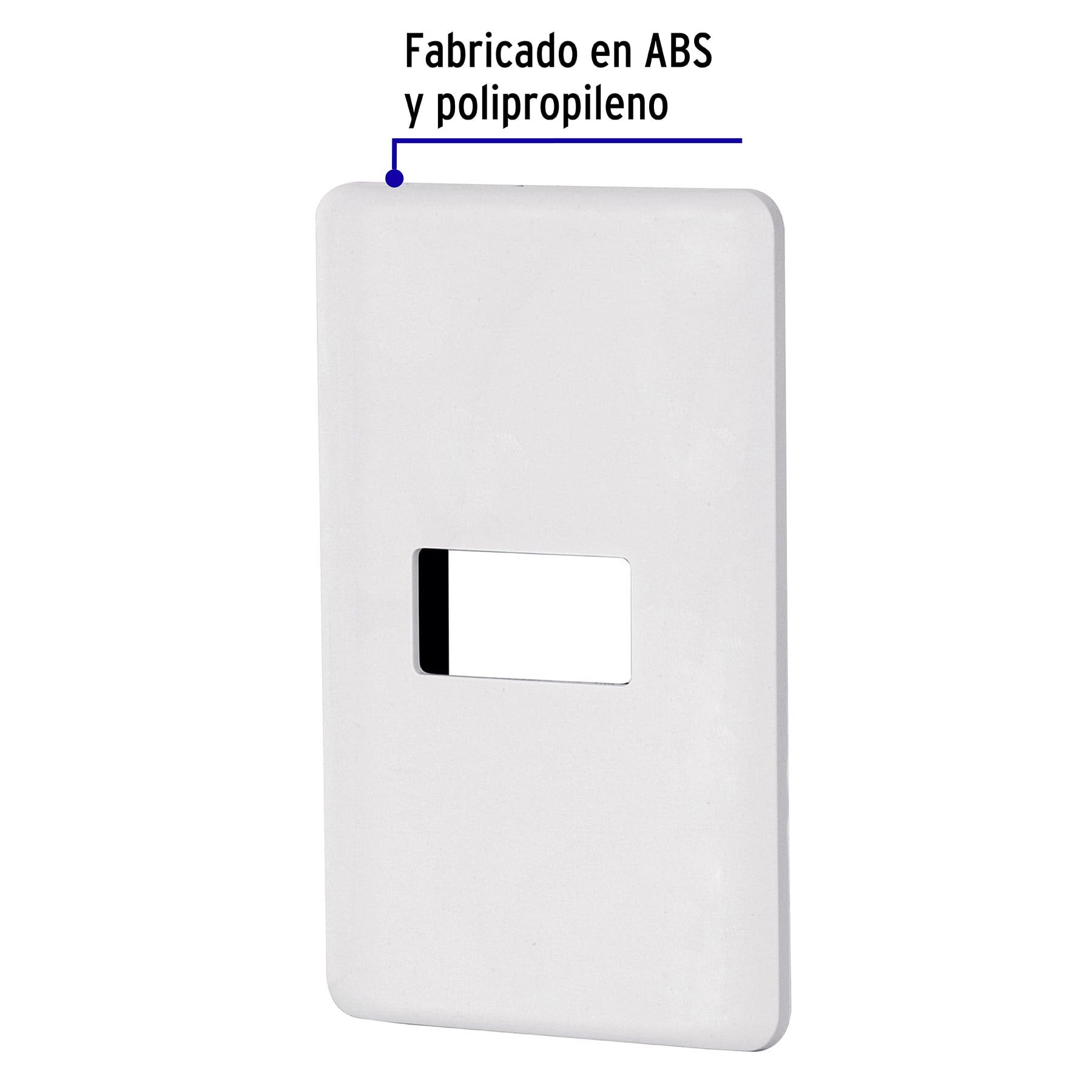 Placa 1 módeloulo de ABS, blanca, Volteck Basic