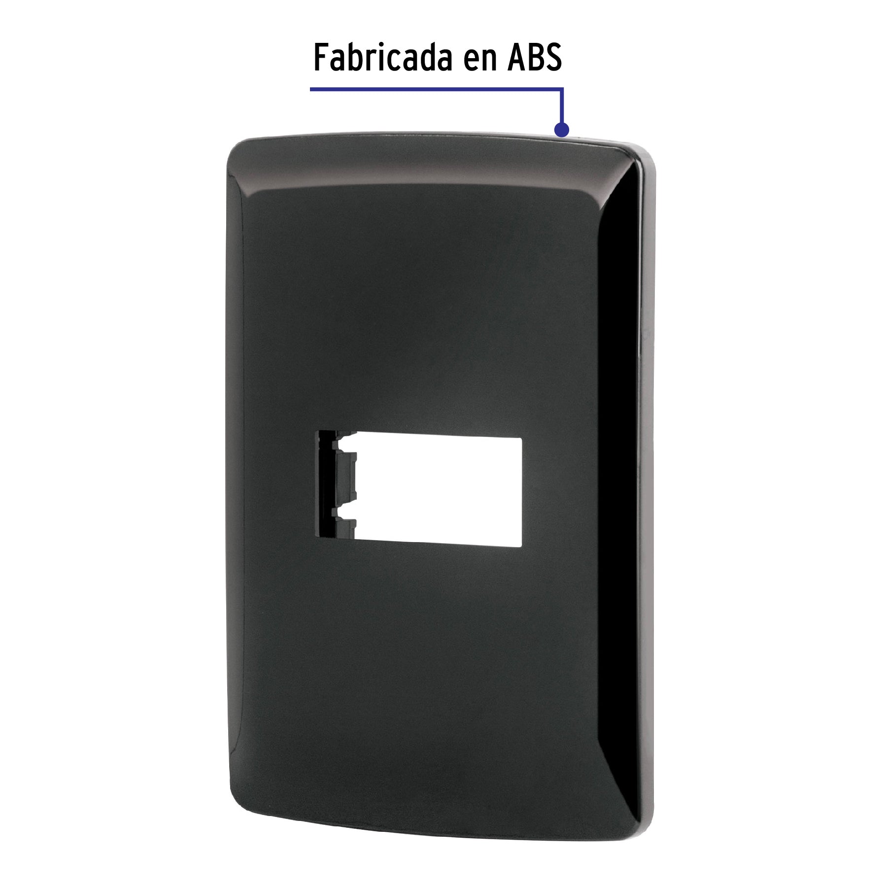 Placa 1 módeloulo, Italiana, color negro, Volteck