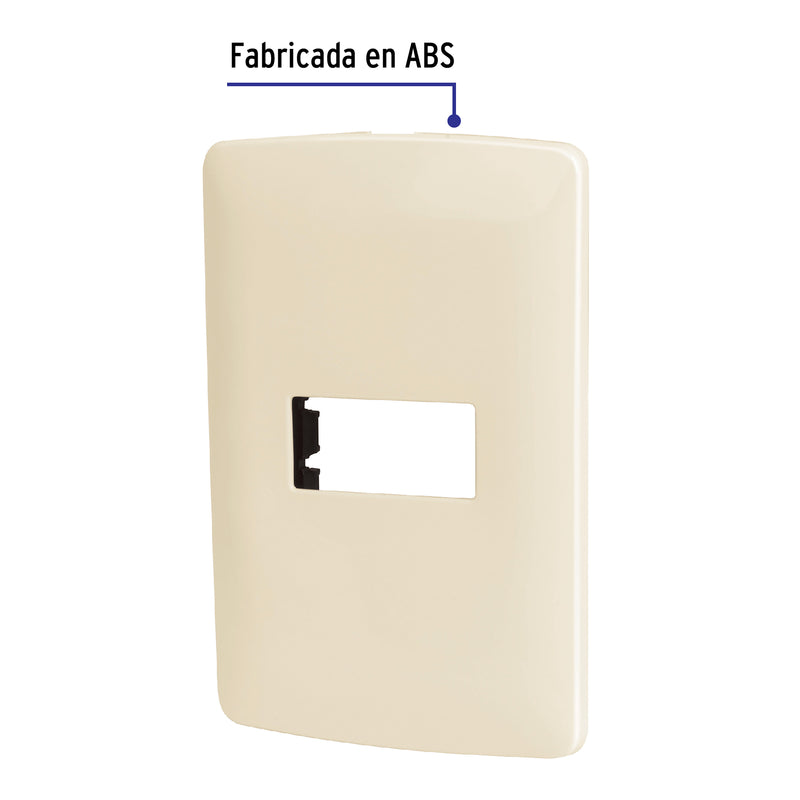 Placa 1 módulo de ABS,  línea Italiana,  color marfil,  Volteck