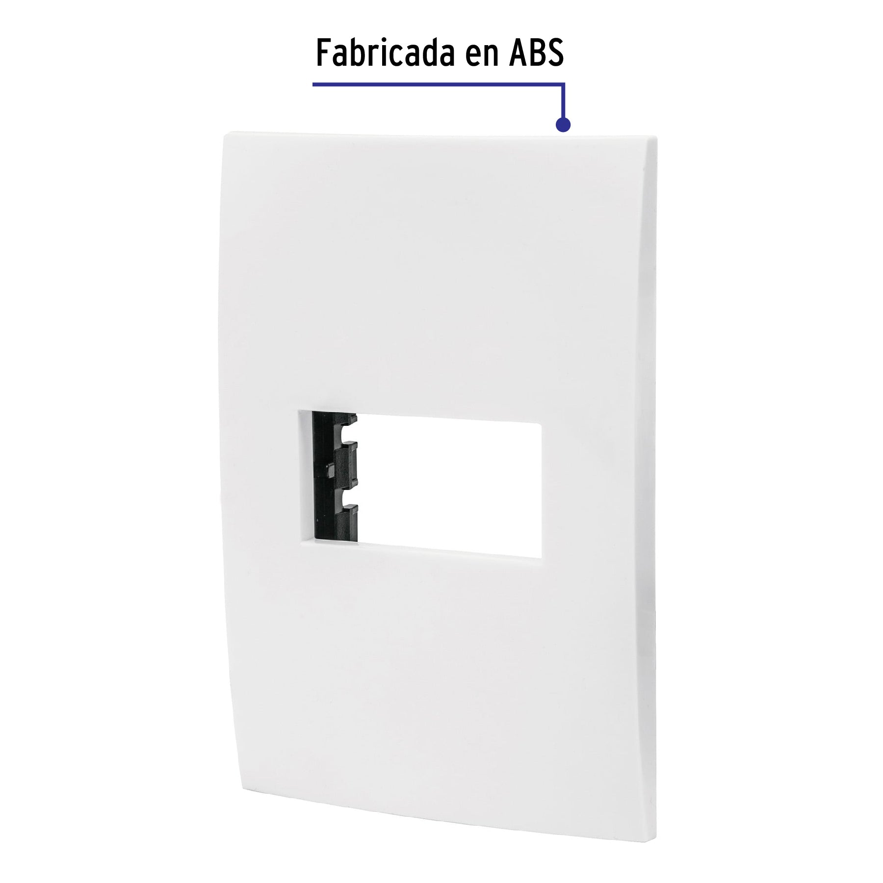 Placa 1 módeloulo de ABS, línea Oslo, color blanco, Volteck