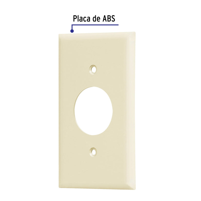 Placa de ABS para contacto redondo,  Standard,  marfil