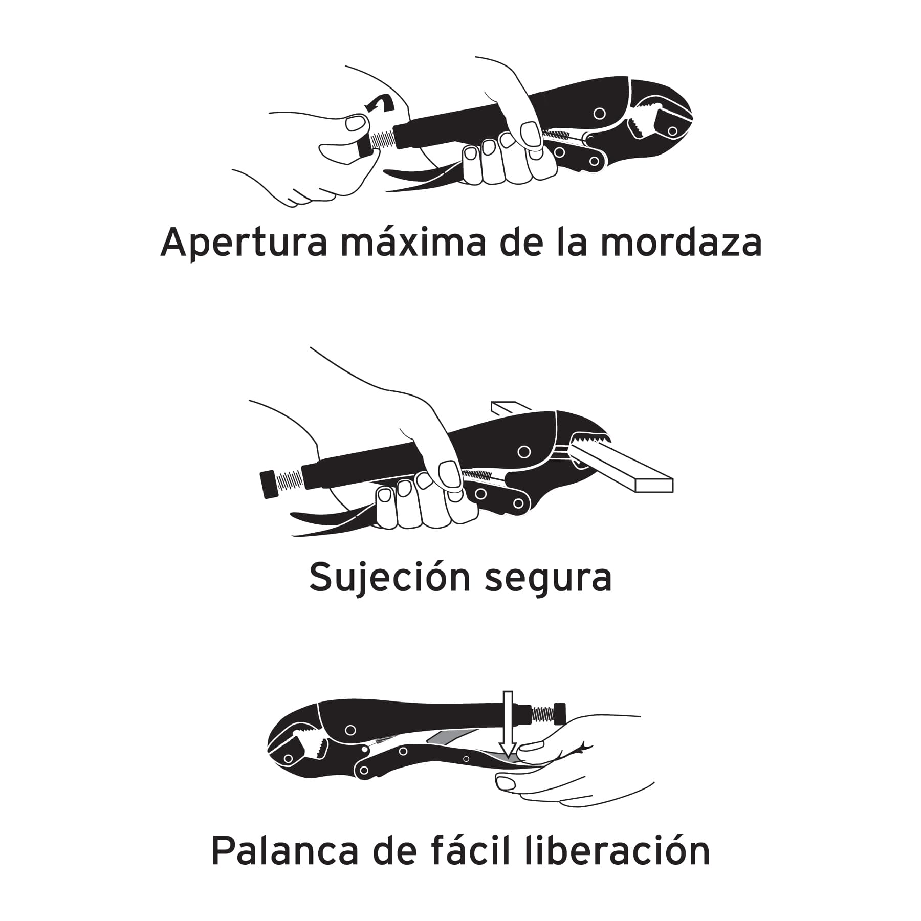 Pinza de presión 12" mordaza curva, Truper