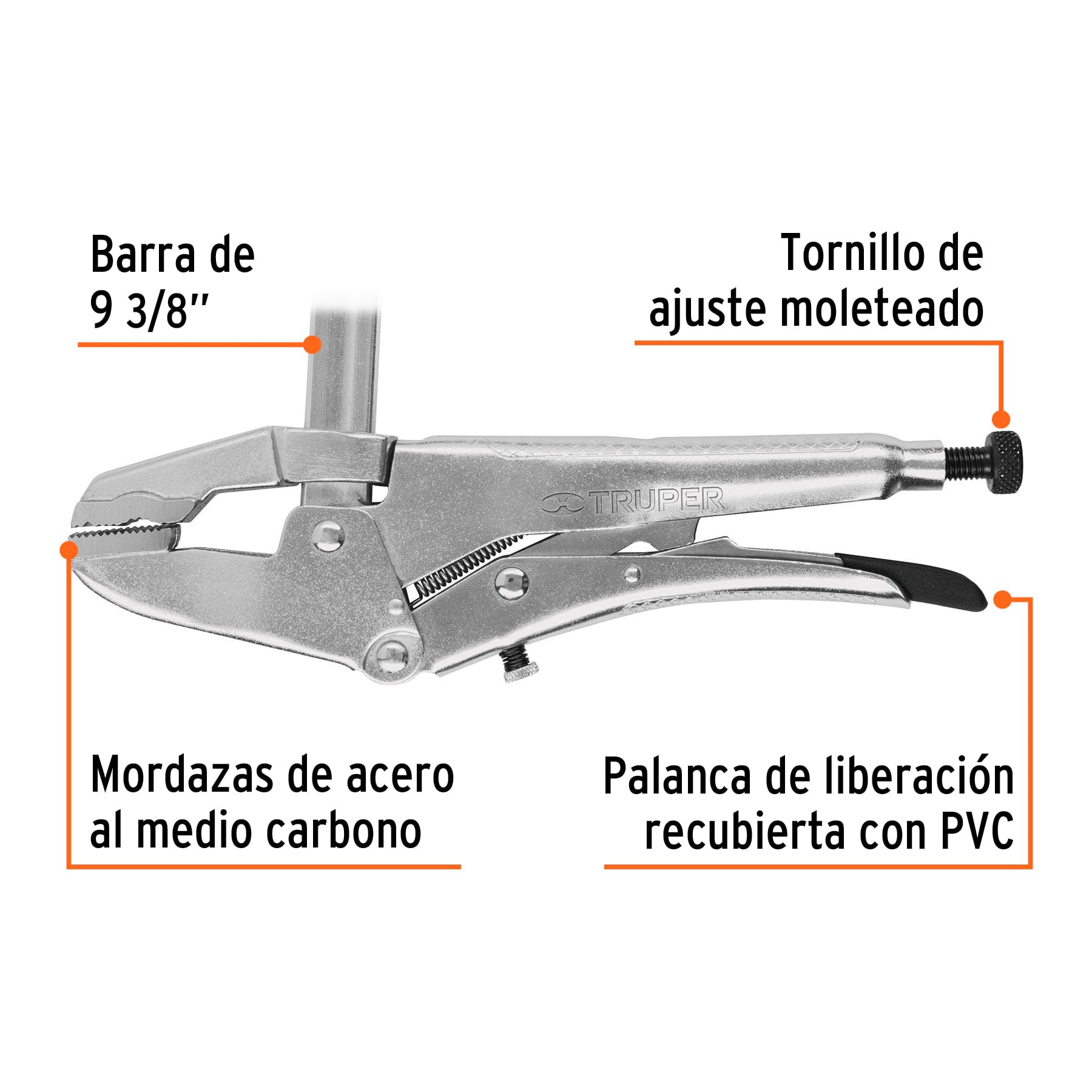 Pinzas de presión 8" tipo sargento, Truper