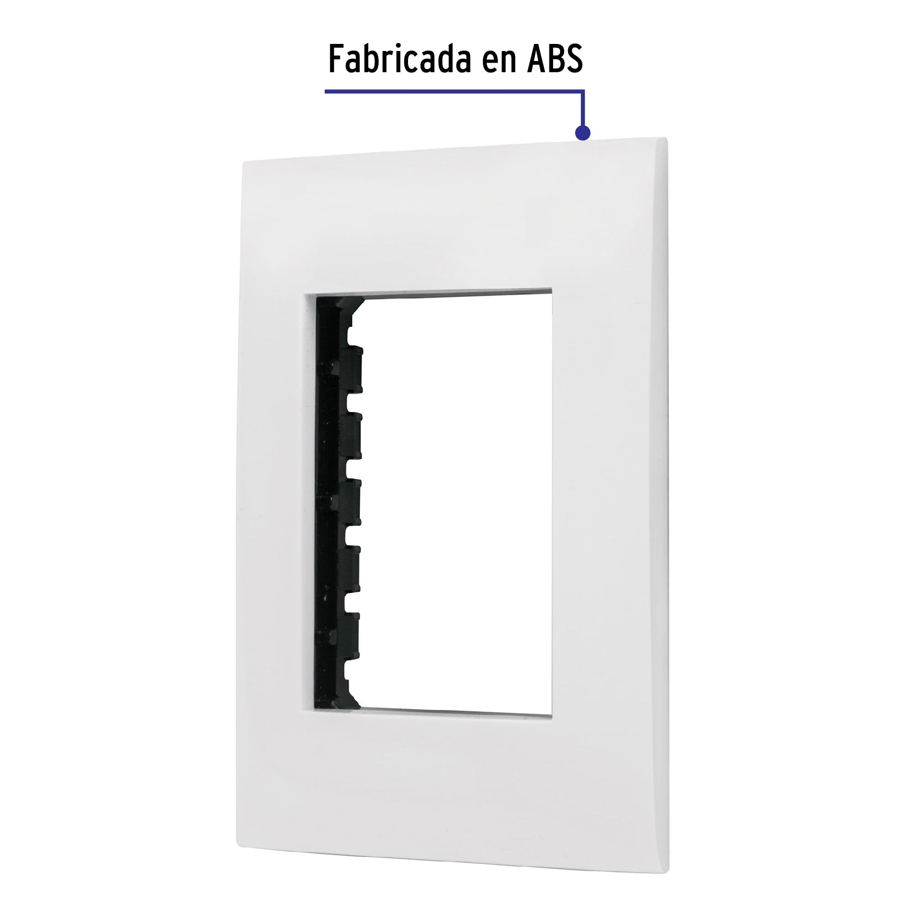 Placa 3 módeloulos de ABS, línea Oslo, color blanco, Volteck