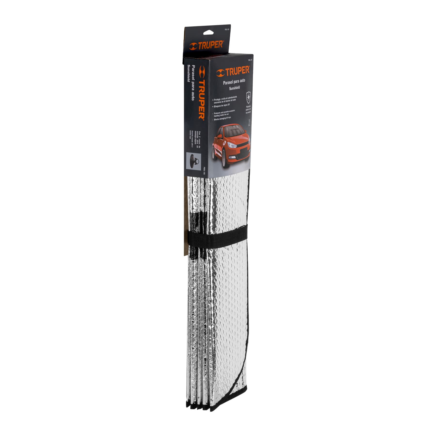Parasol plegable de 135 cm para auto, Truper