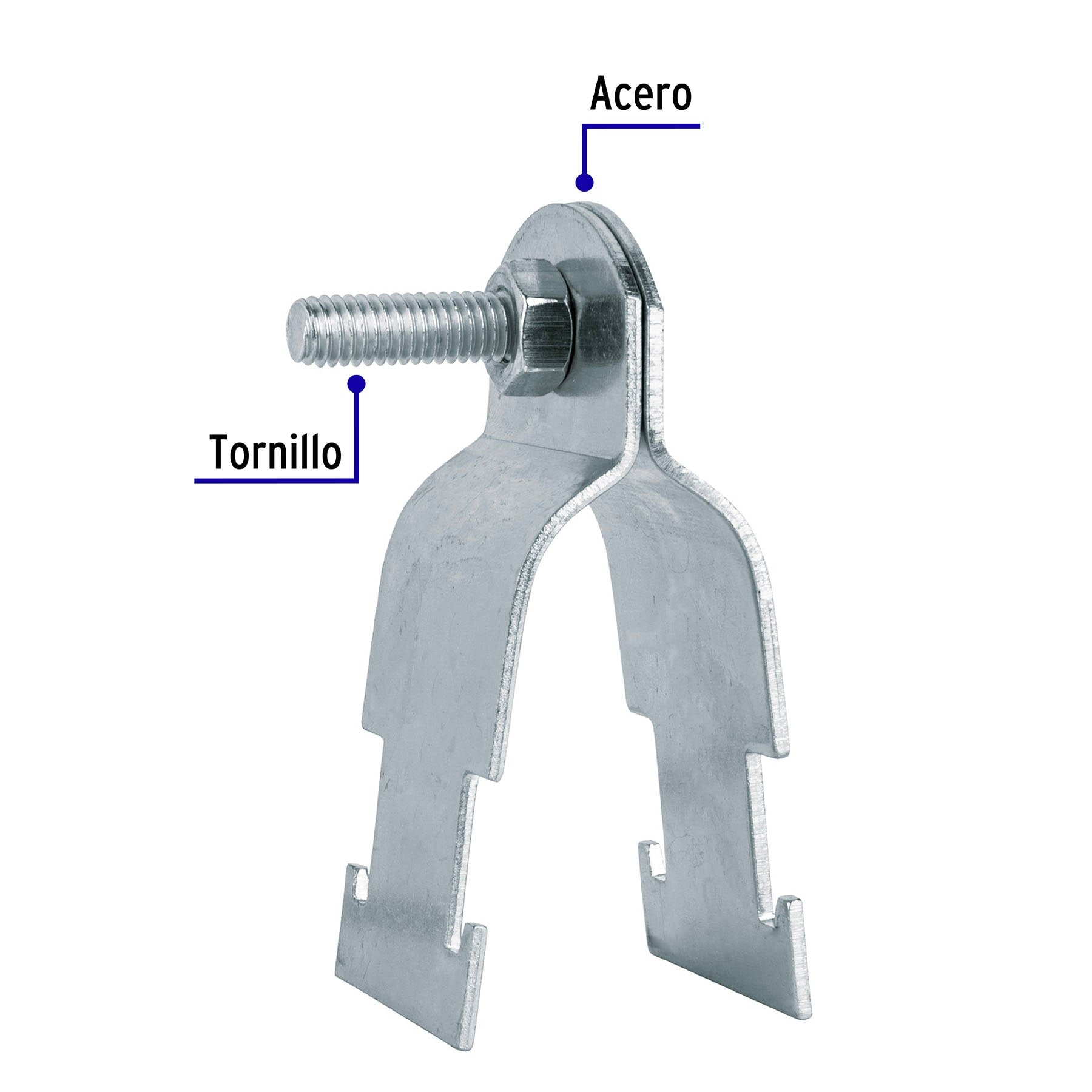 Abrazadera para perfil monocanal de 1", VOLTECK