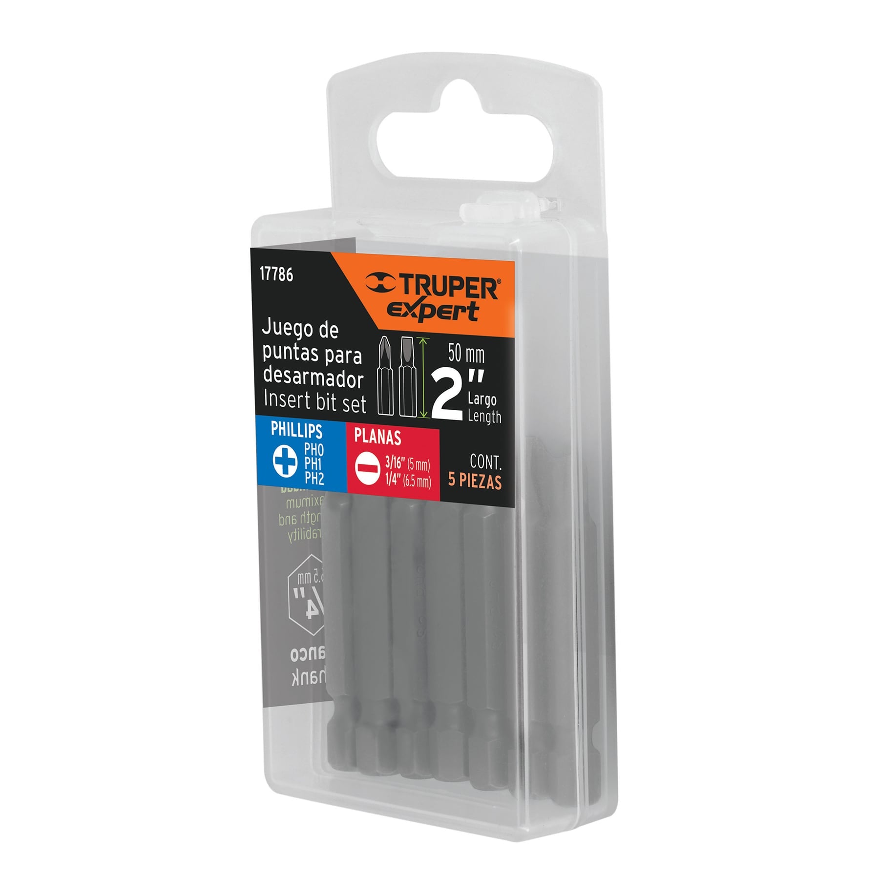 Estuche con 5 puntas de cruz y planas largo 2", Expert