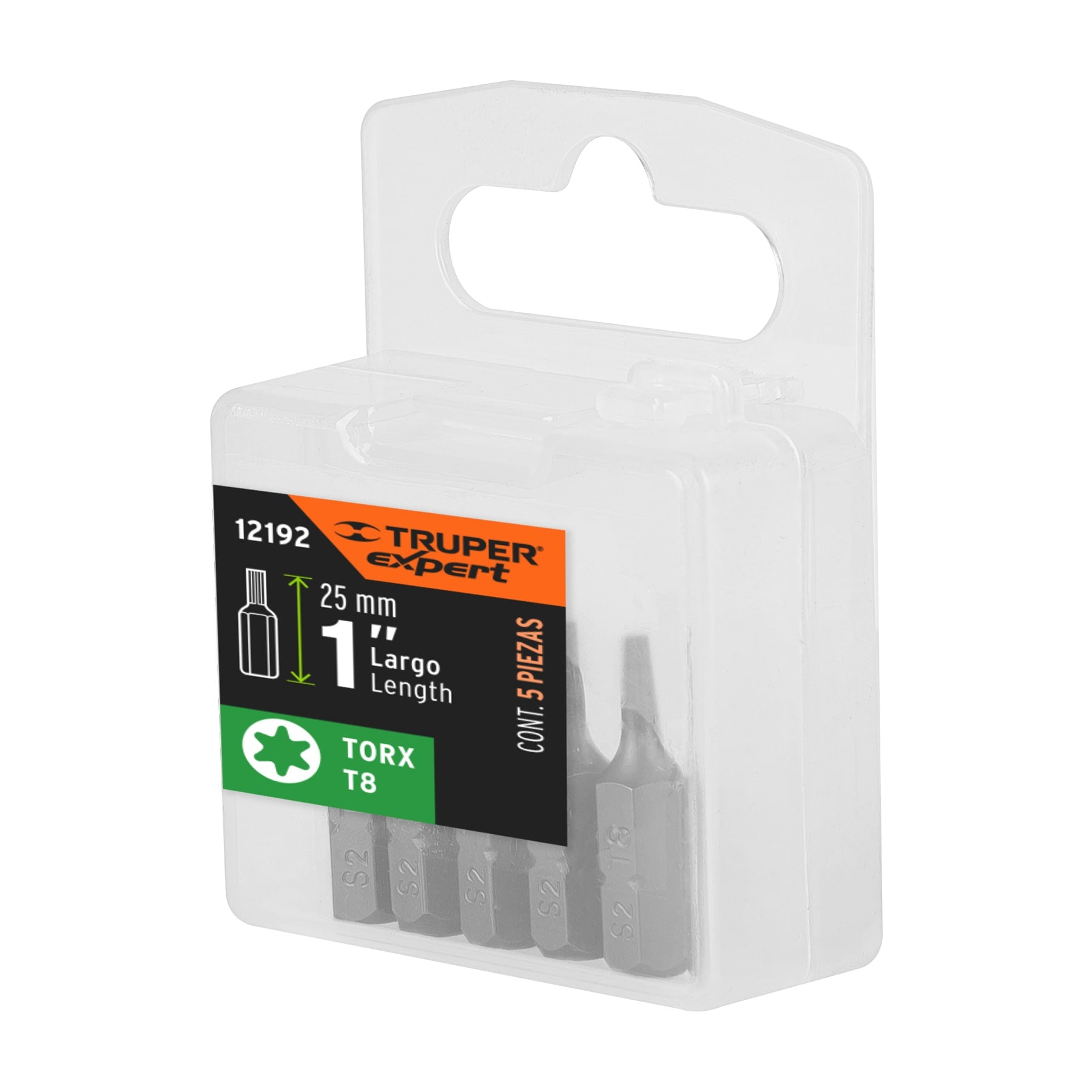 Estuche con 5 puntas torx T8 largo 1", Truper Expert