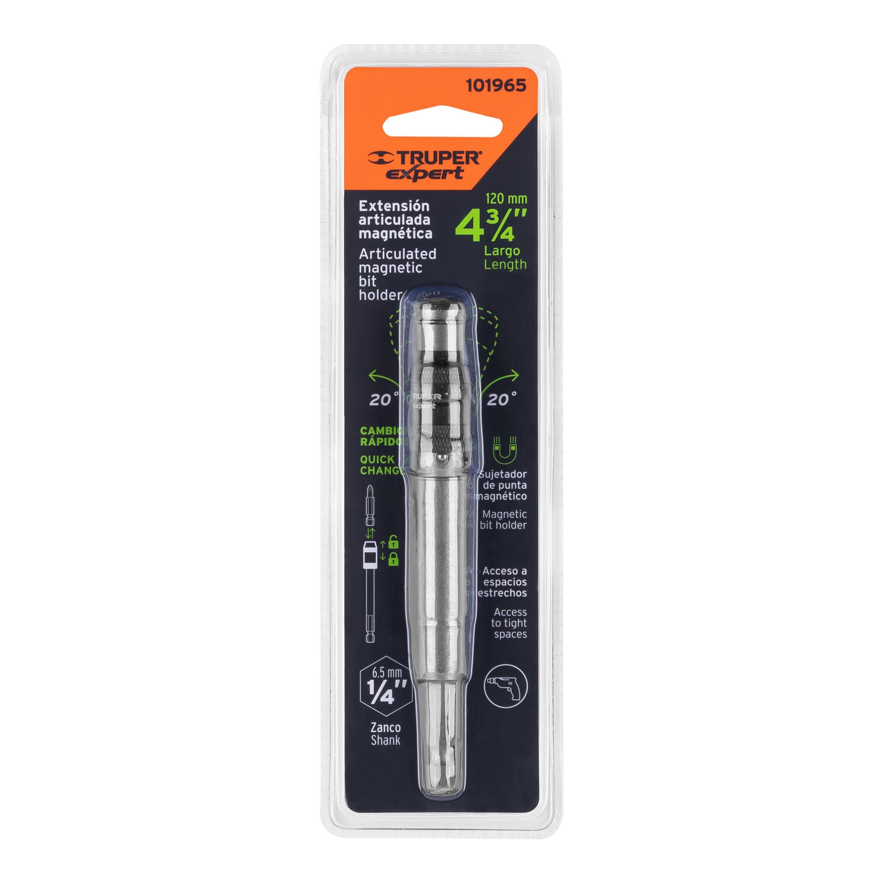 Extensión magnética articulada 4 3/4", para puntas, Expert