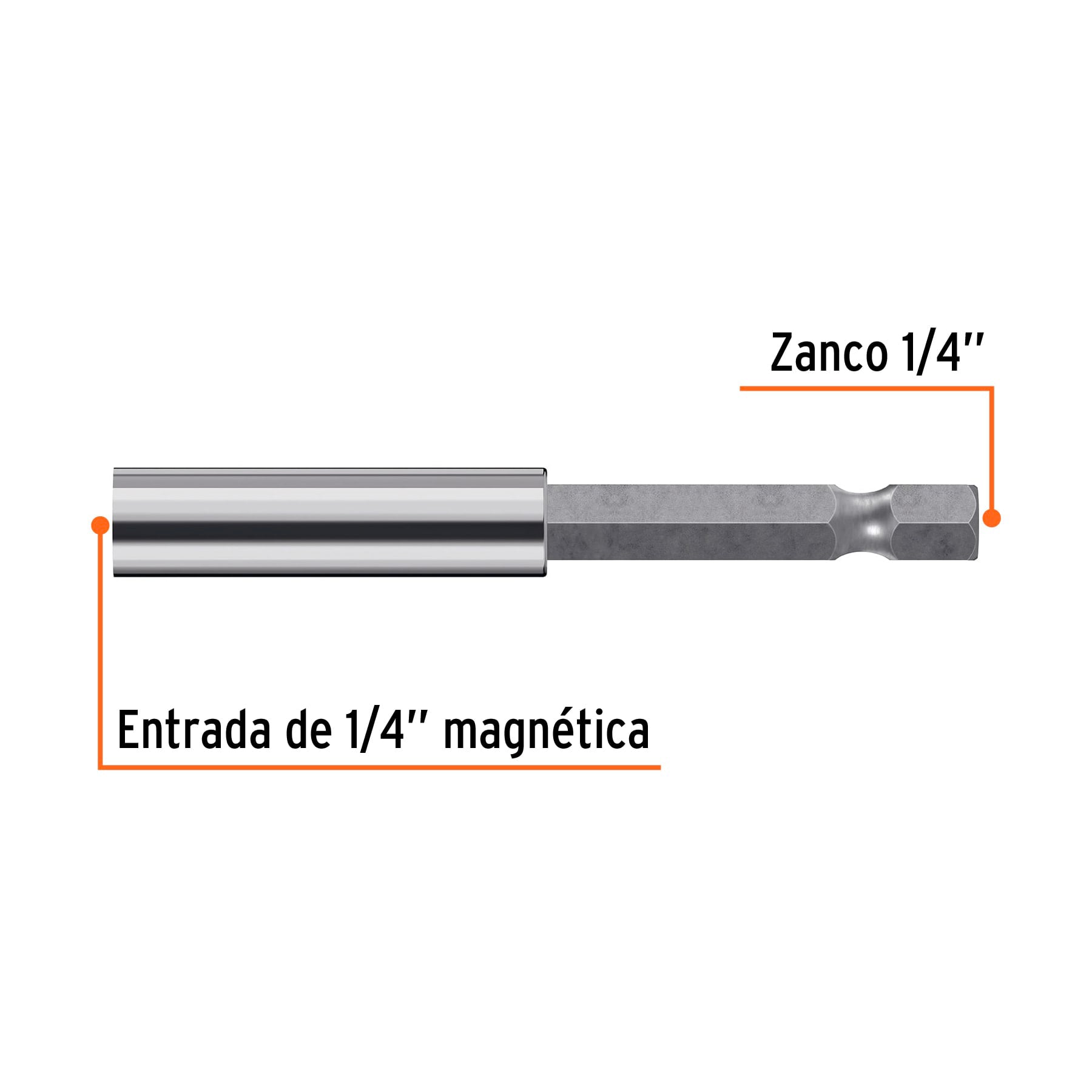Estuche con 5 extensiones de 70 mm, magnéticas, Expert