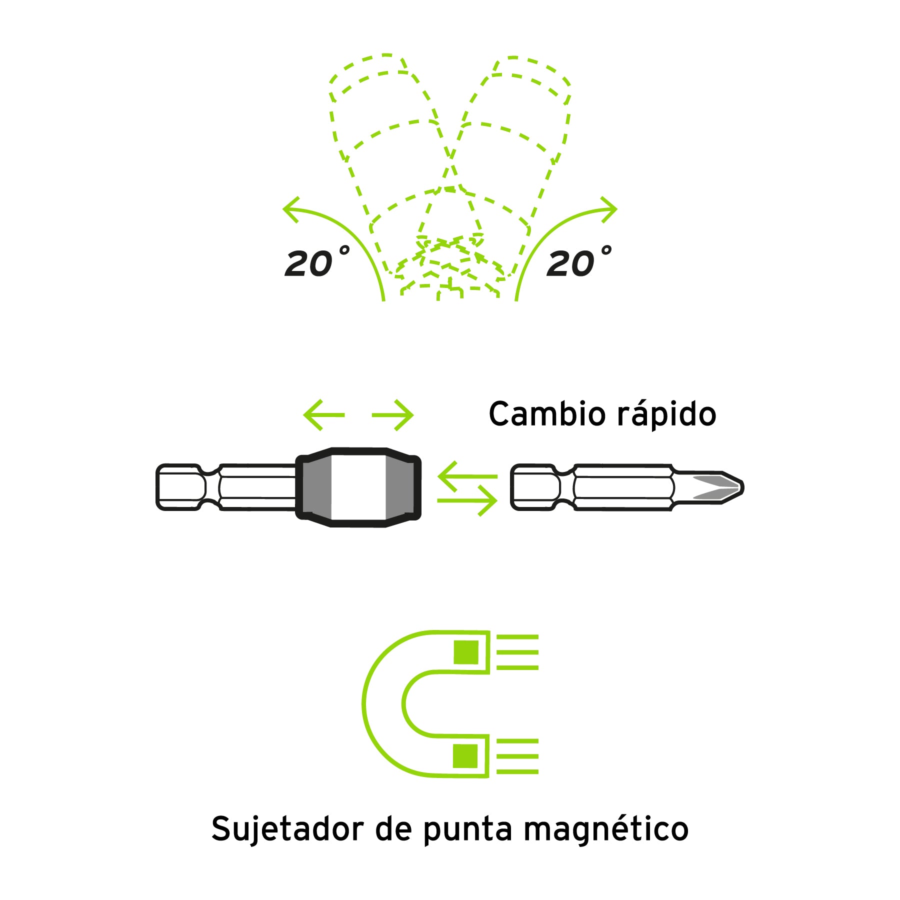Extensión magnética articulada 3 1/2", para puntas, Expert