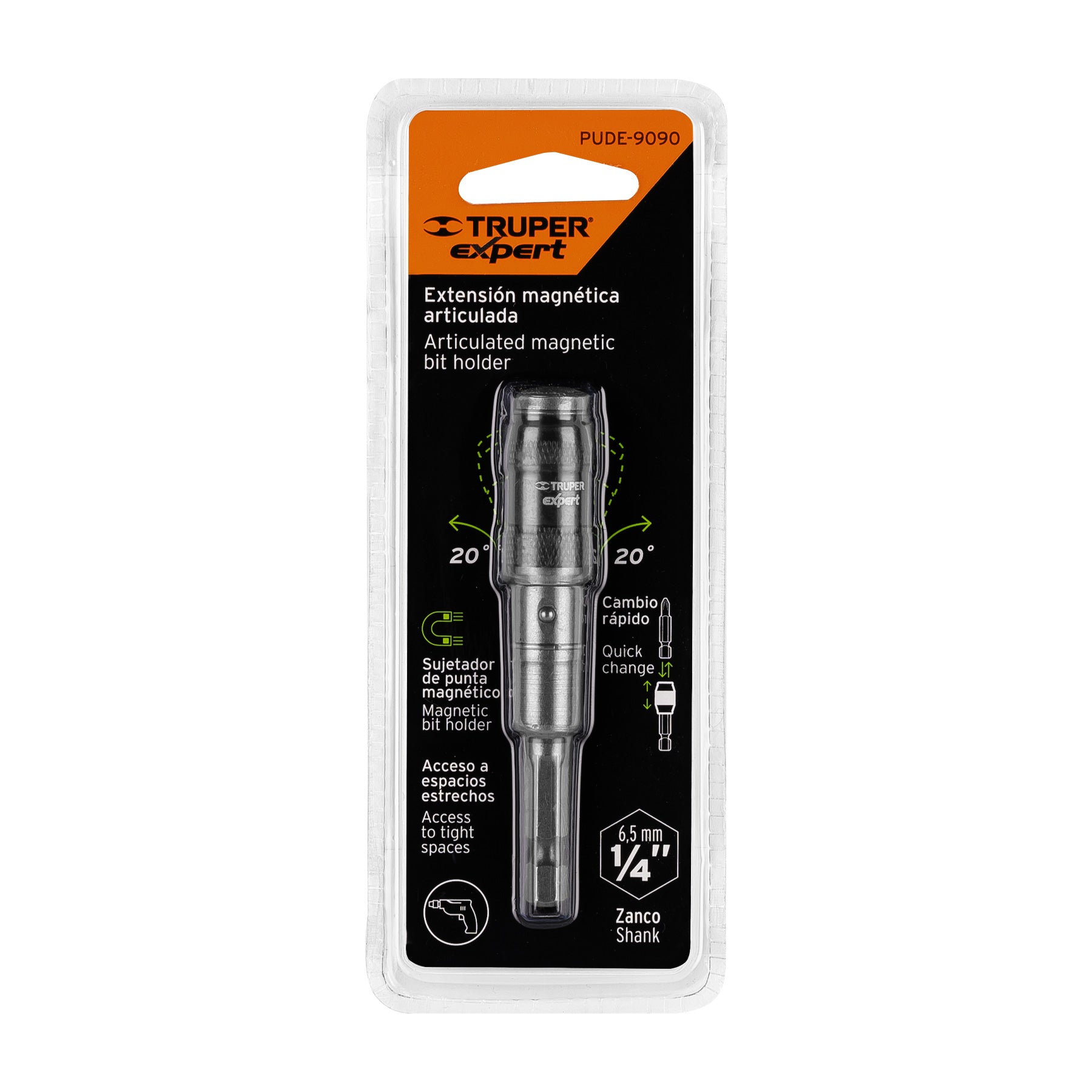 Extensión magnética articulada 3 1/2", para puntas, Expert