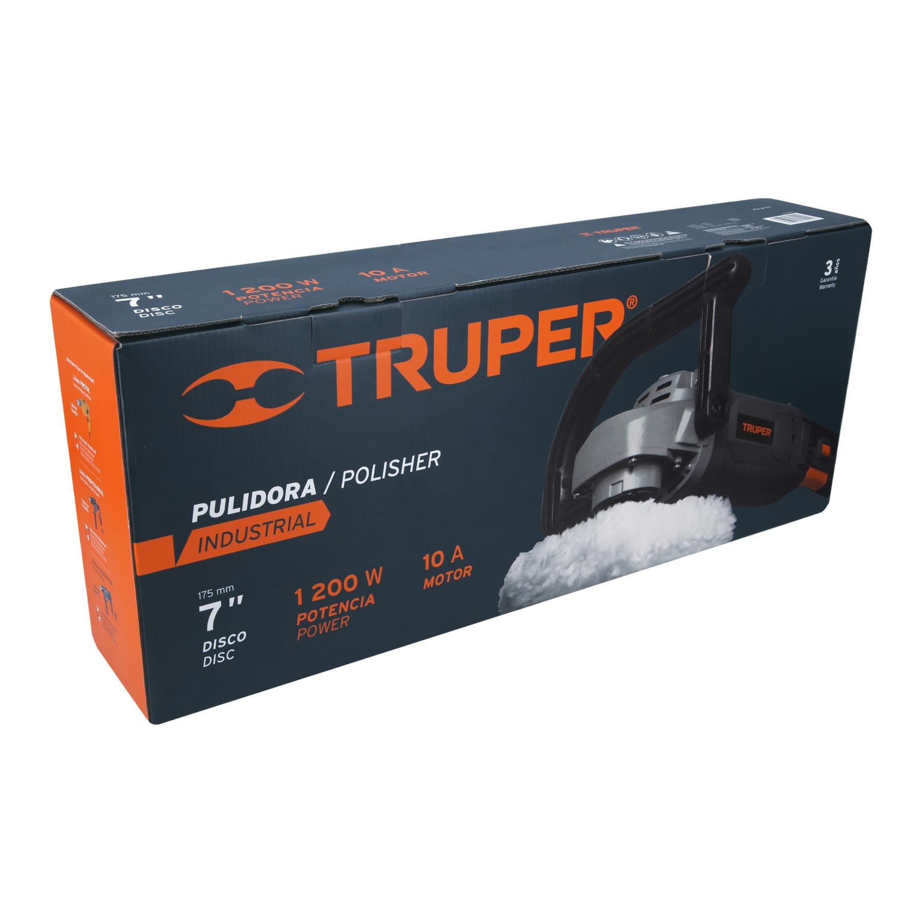 Pulidora velocidad variable 7", 1200W, Truper industrial