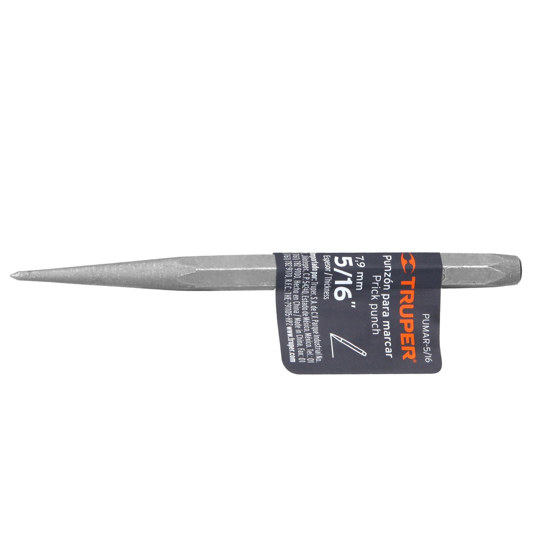 Punzón 5/16" para marcar, largo 5", Truper