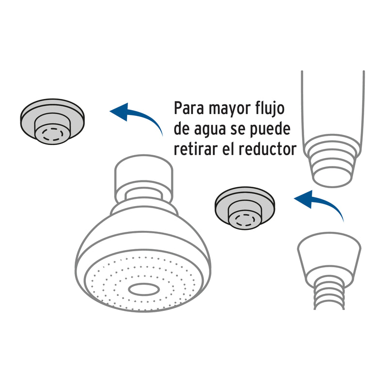 Regadera 3-1/4" con extensión tipo teléfono,  Foset Aero