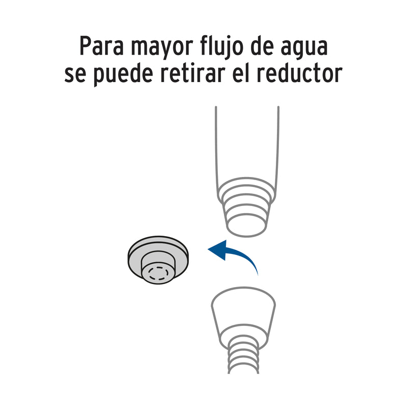 Regadera cromo de teléfono con soporte,  Foset Riviera