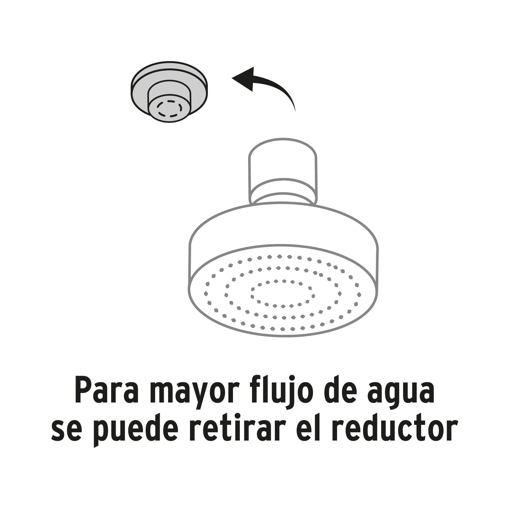 Regadera satín 4" plato redondo, con brazo, Foset Element